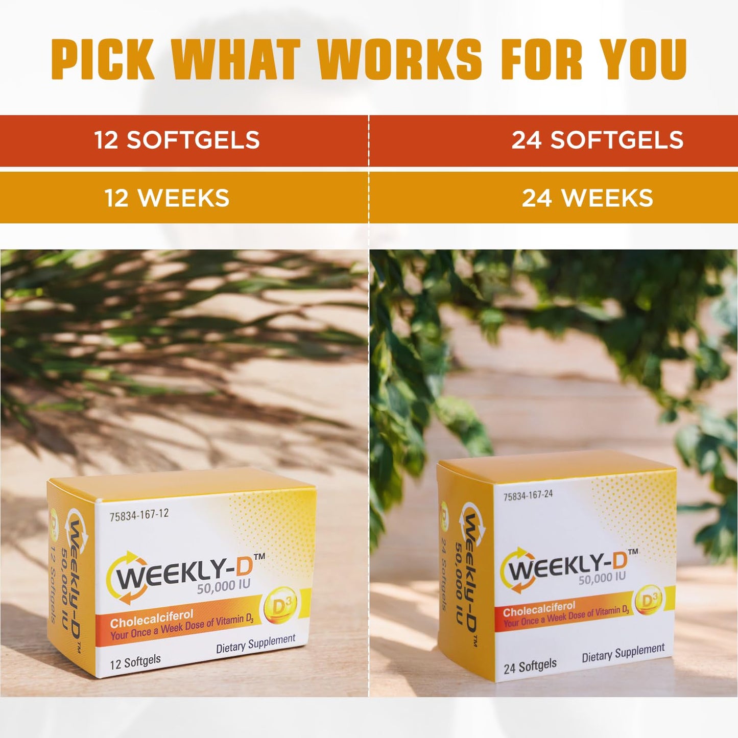 Nivagen Weekly-D Vitamin D3 50,000 IU Softgels 24 Softgels