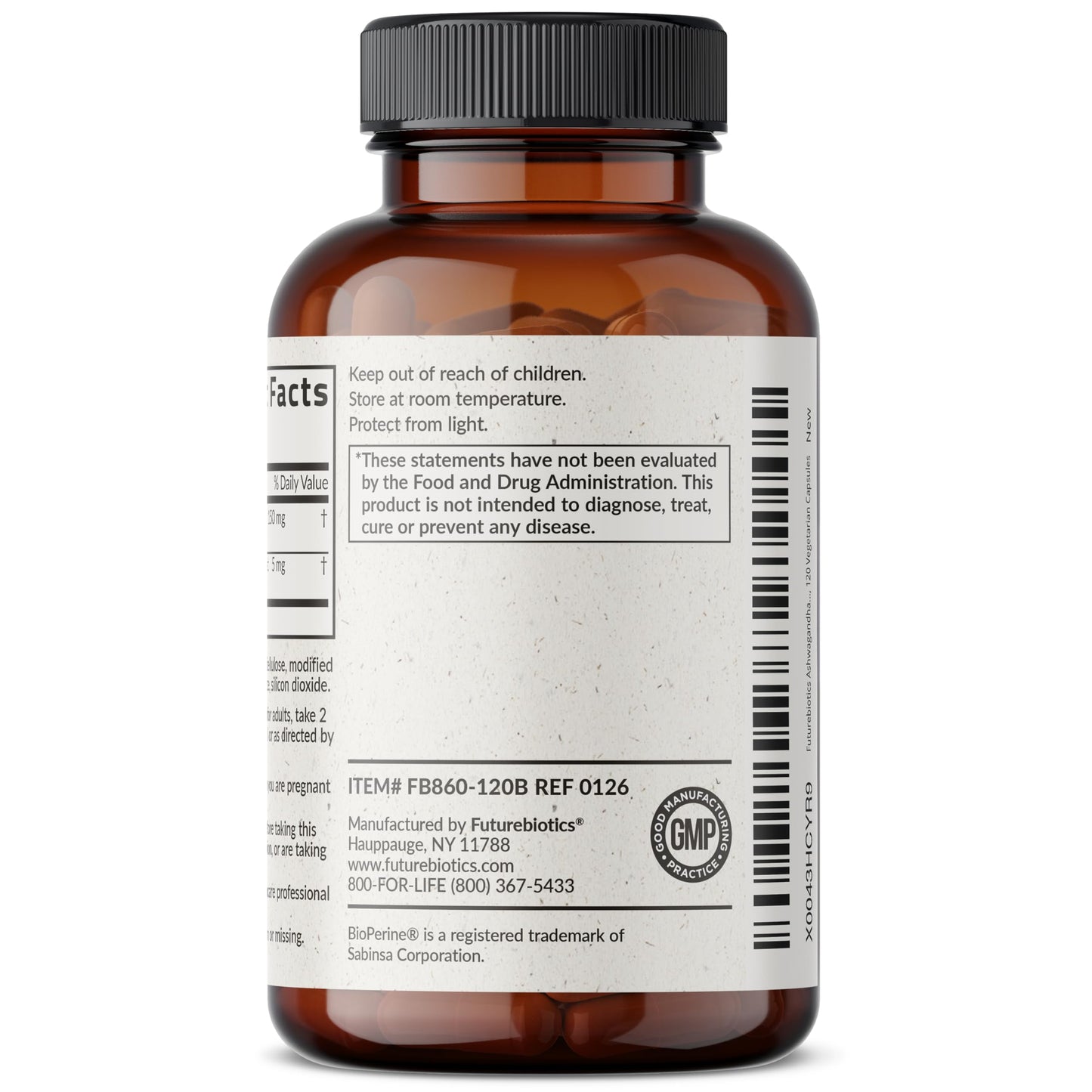 Futurebiotics Ashwagandha Extra Strength Stress & Mood Support Capsule, 120 Count
