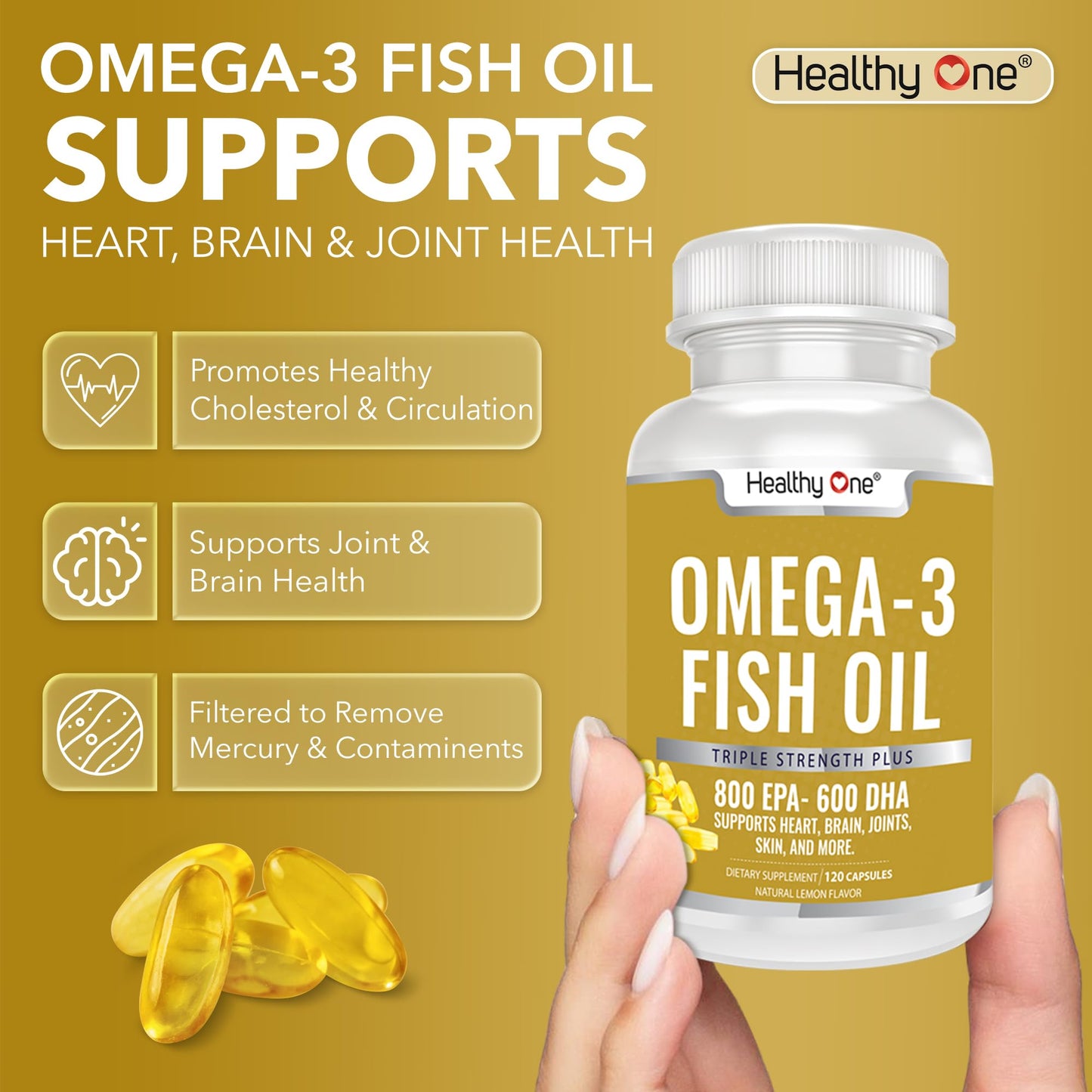 Healthy One Omega 3 Fish Oil 2000mg Softgels 120
