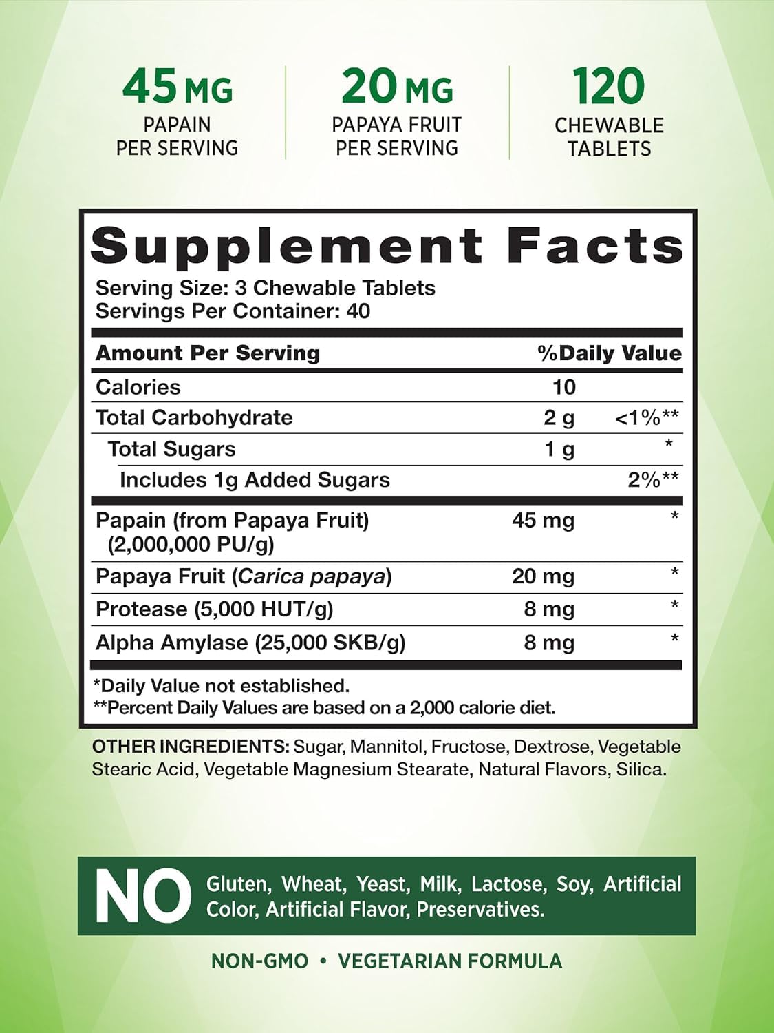 Nature's Truth Papaya Enzyme Chewable Tablets 720 Count