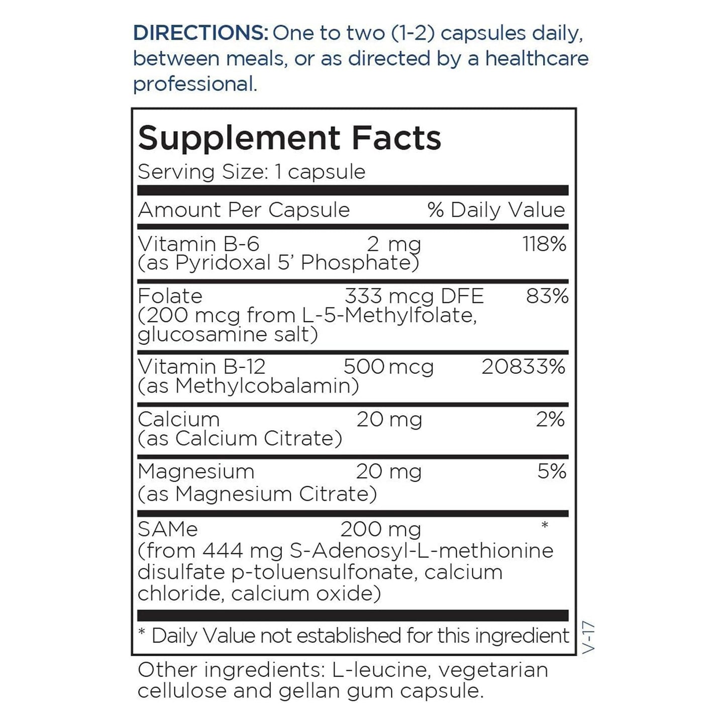 Metabolic Maintenance Same with Cofactors - 200 mg Same Supplement - Methylated B Vitamins & Cofactor Blend - Mood, Liver & Methylation Support, 60 Capsules