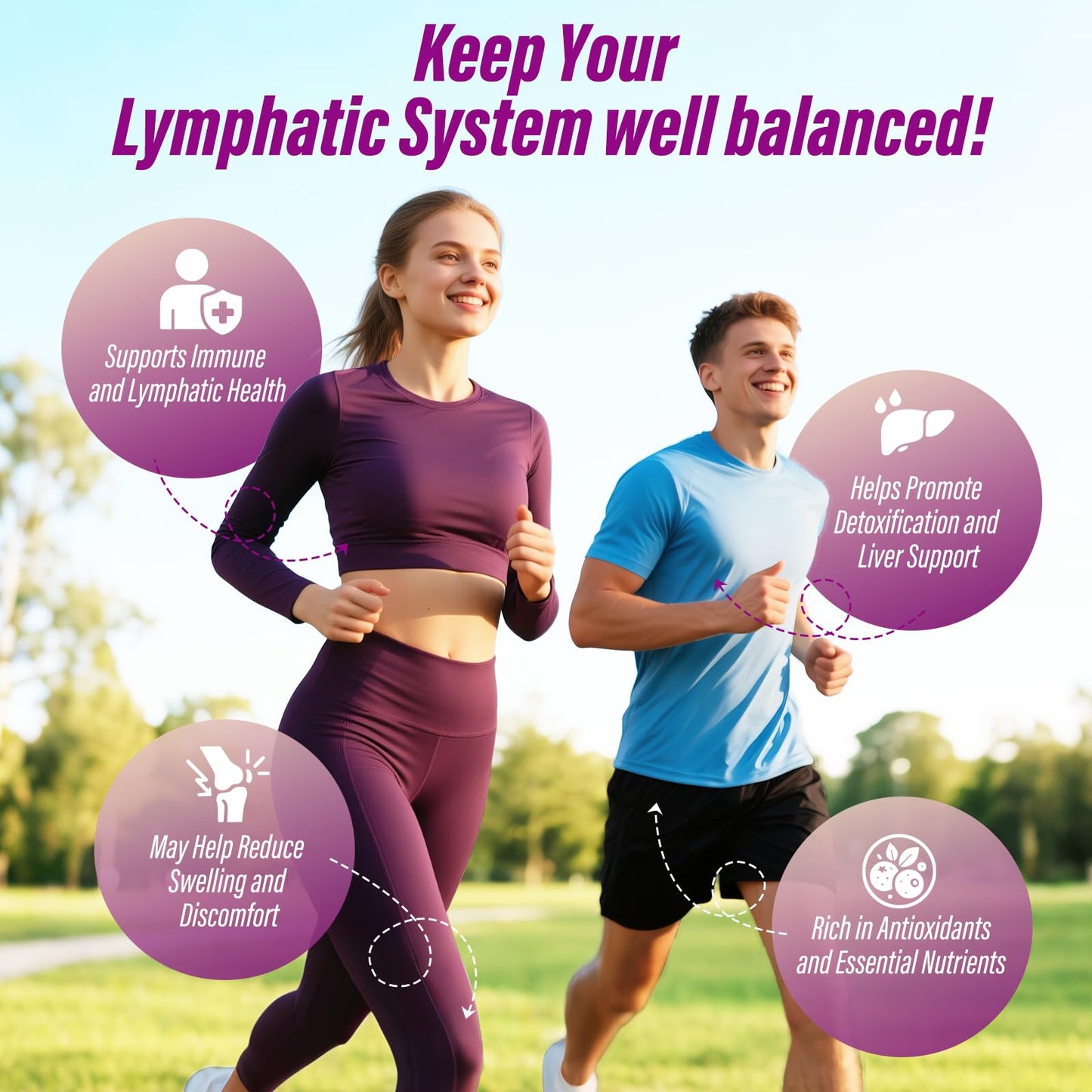 Lazpowfi Lymphatic Drainage Supplements, 180 Capsules