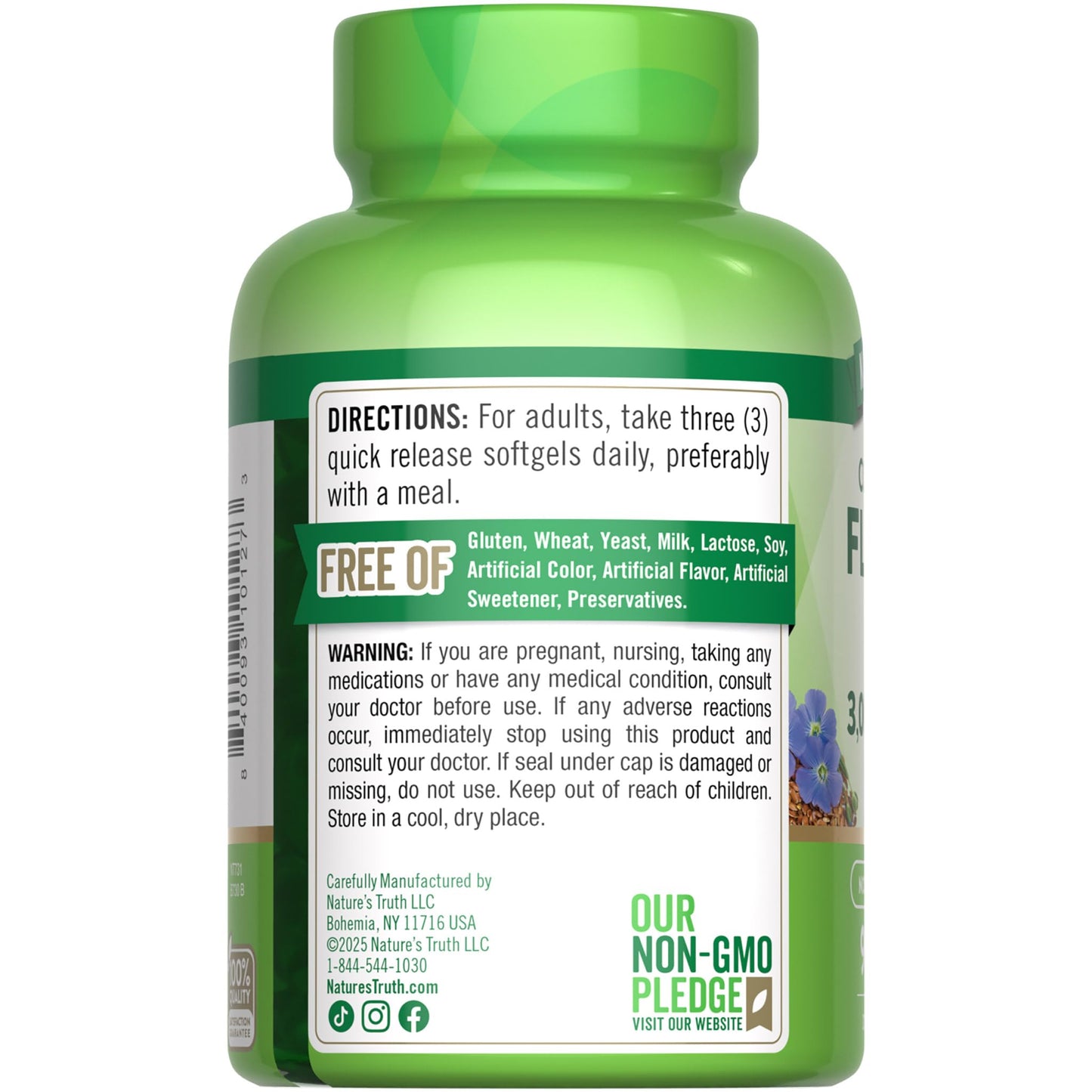 Nature's Truth Flaxseed Oil Softgels 90 Count