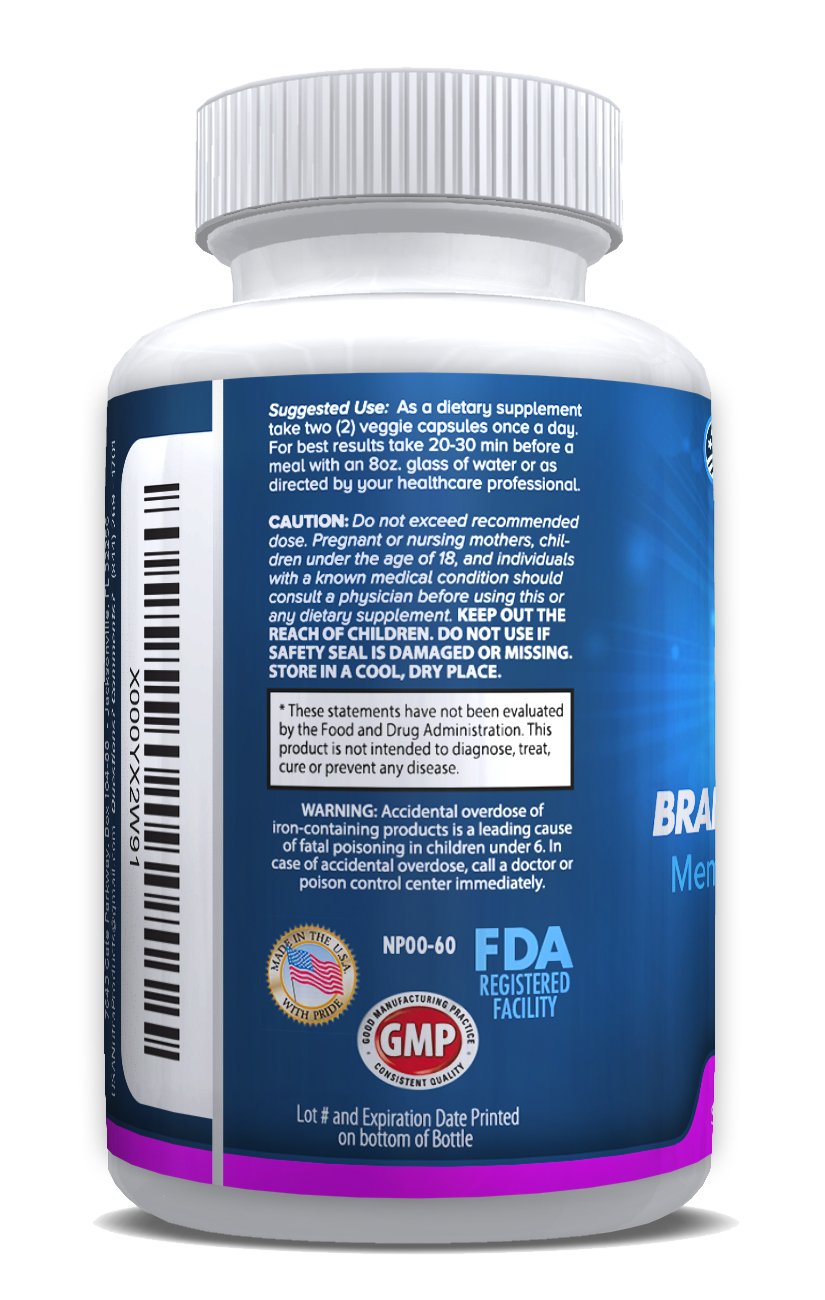 USANUTRA Brain Support Plus for Memory and Focus, 60 Capsules