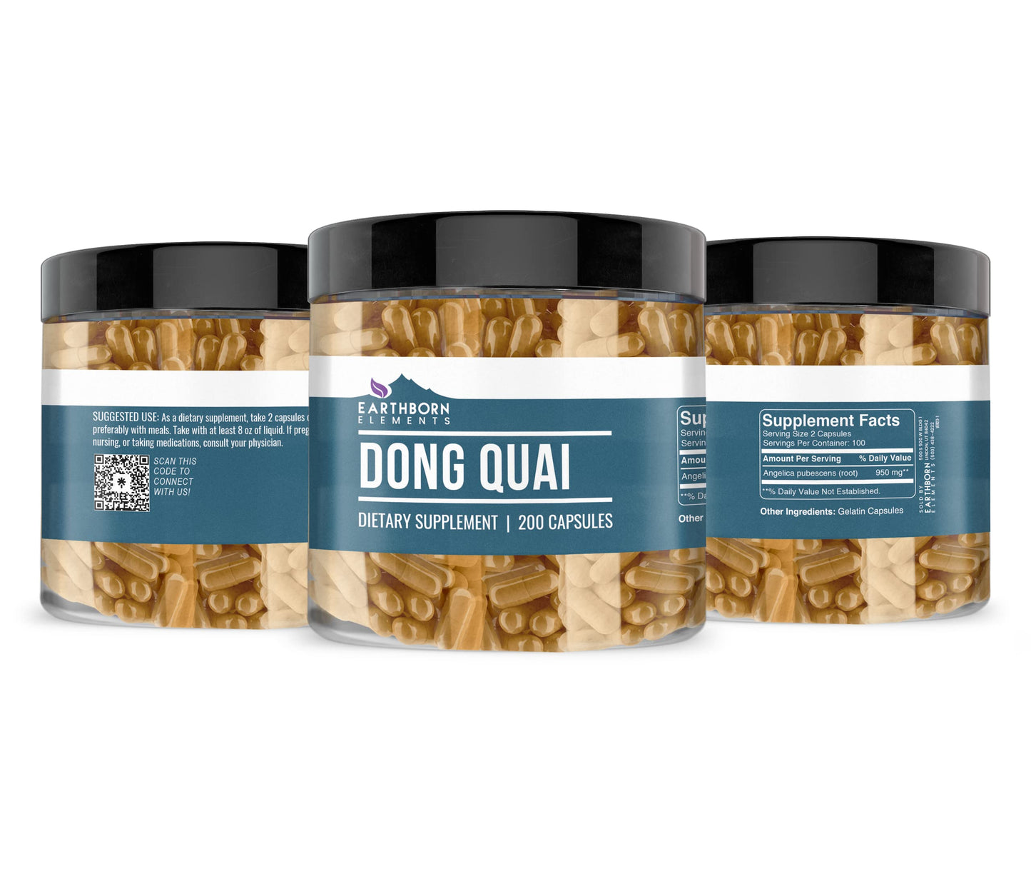 Earthborn Elements Chinese Motherwort & Dong Quai Capsules, 2-Pack, 200 Capsules