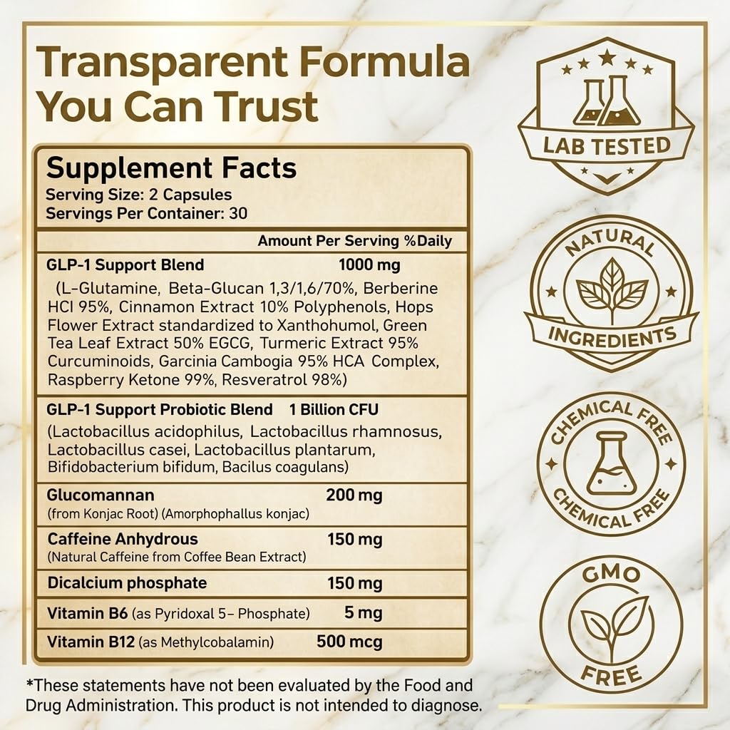 FLYLEAF GLP-1 Supplement for Appetite Control 60 Capsules