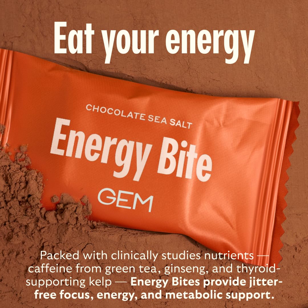 GEM Energy Caffeinated Chocolate Bite Chewable 7 Servings