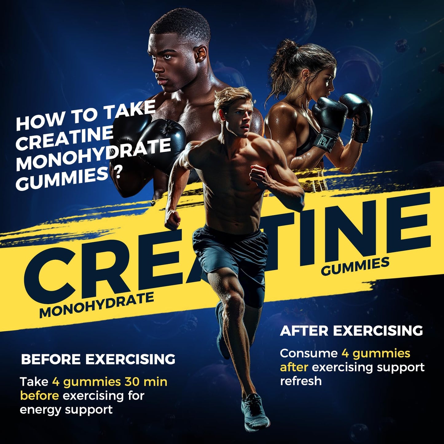INSPIRELIFE ABC Creatine Monohydrate Gummies 5500mg, 120 Count