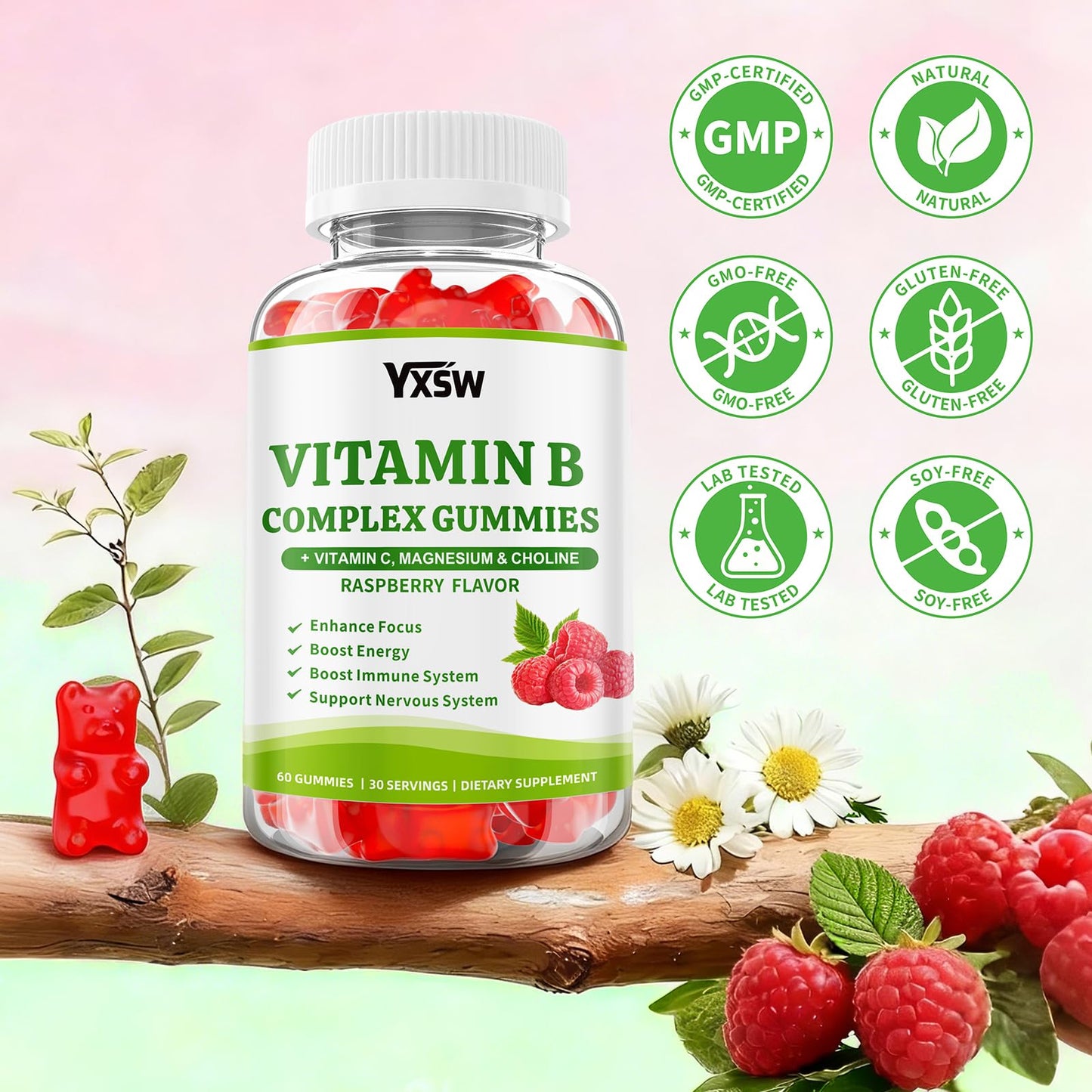 YXSW Vitamin B Complex Gummies 60 Count