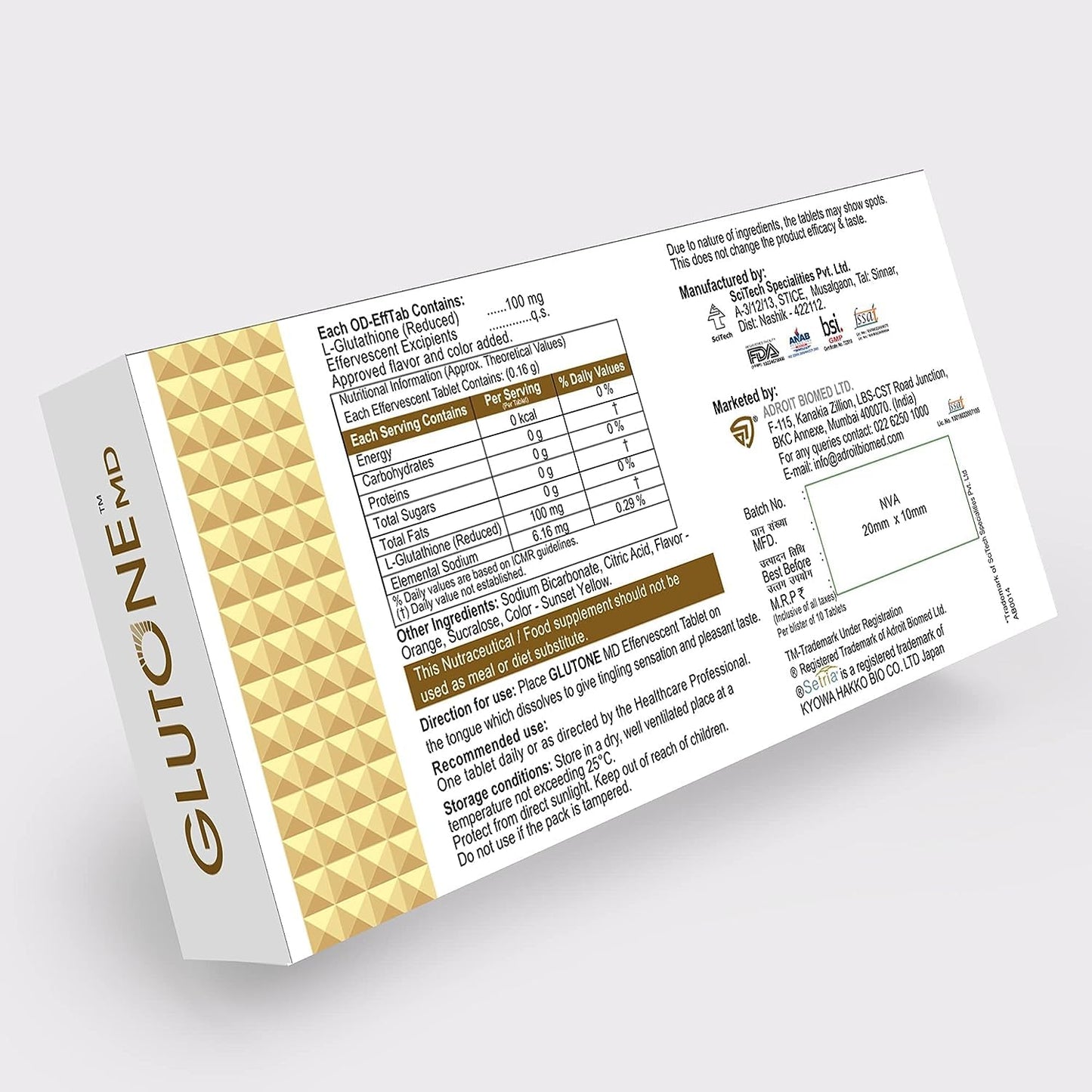 Generic Glutathione Mouth-Dissolving Tablets 30 Tablets