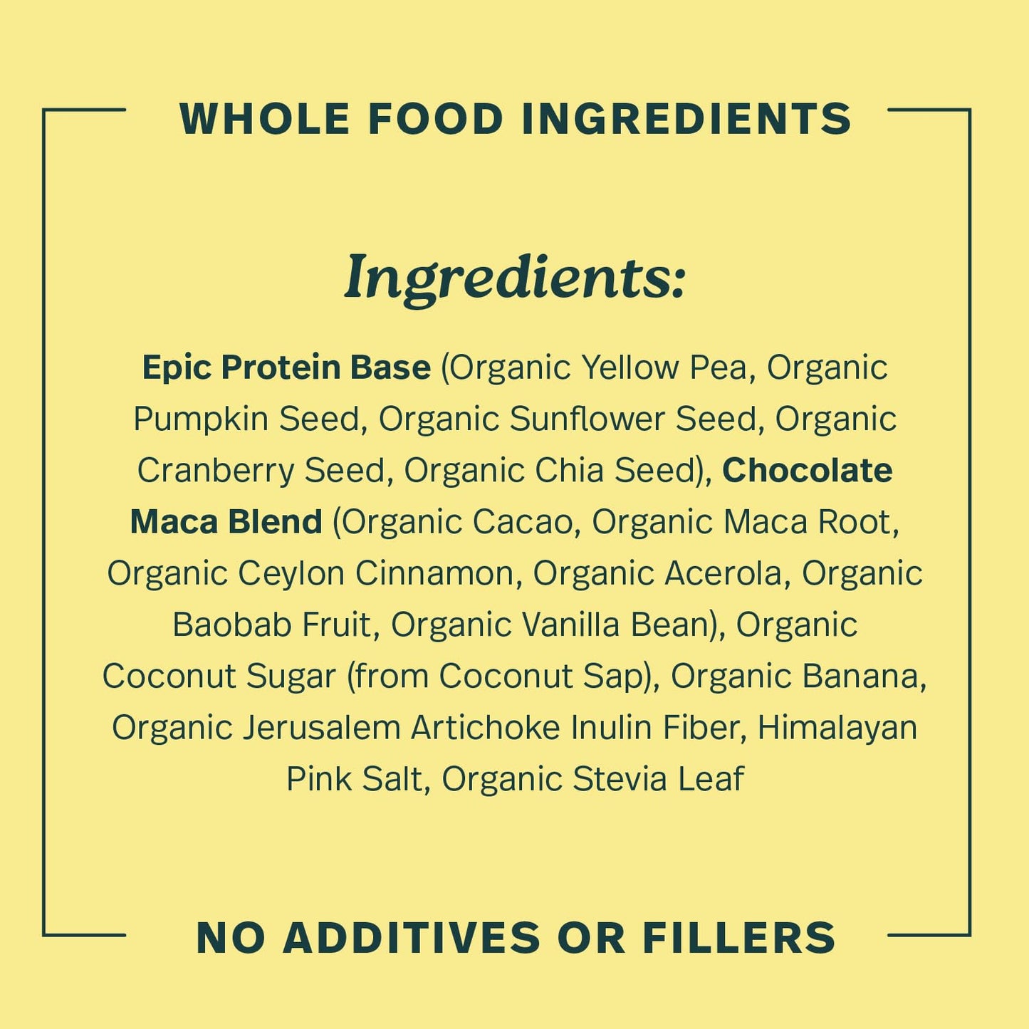 Sprout Living Epic Protein Plant Based Protein & Superfoods Powder Chocolate Maca, 16 Servings