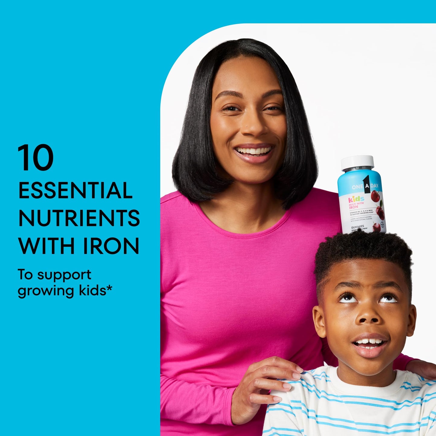 ONE A DAY Kids Multivitamin with Iron Gummy, Cherry Flavor, 60 Count