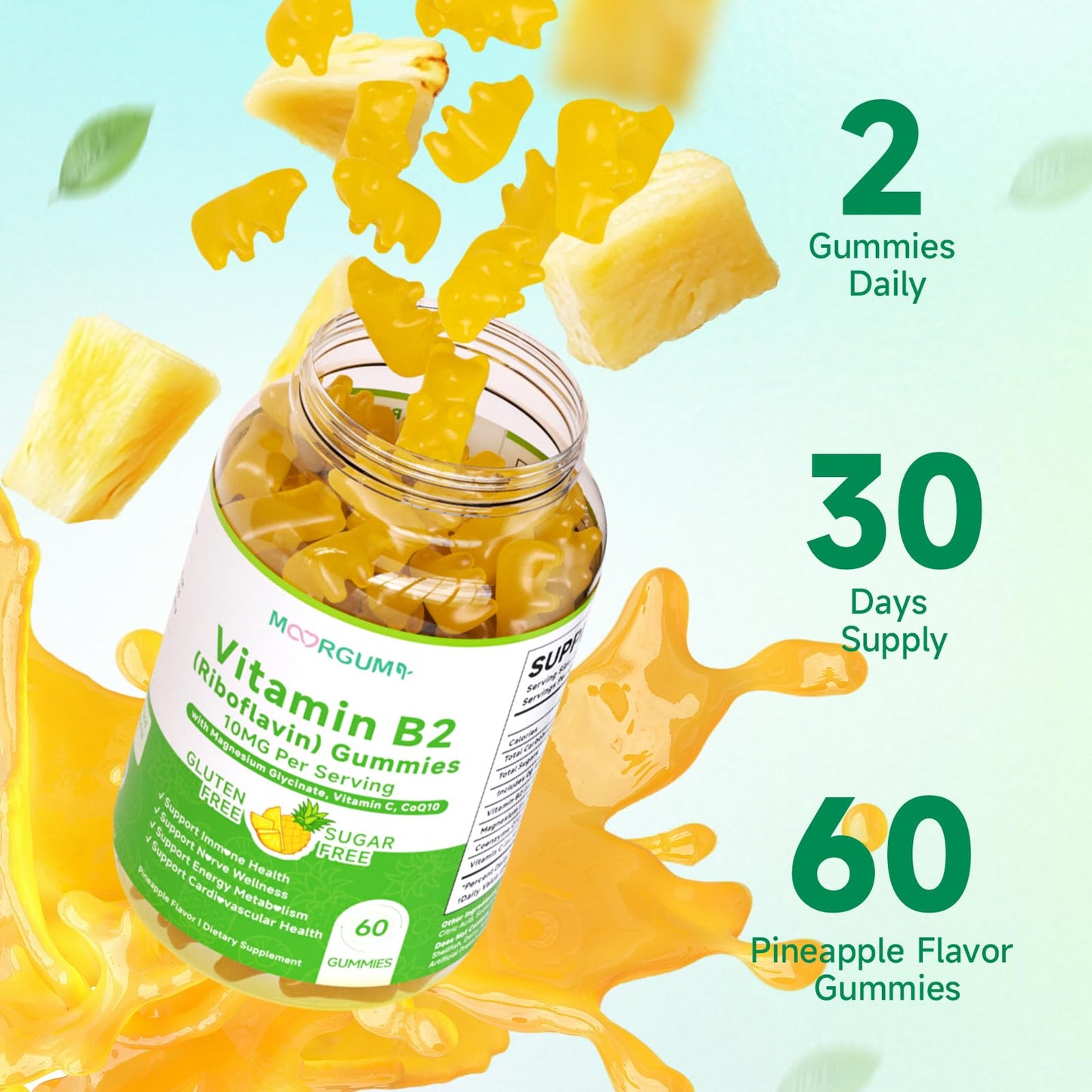MOORGUMY Vitamin B2 Gummies 60 Count