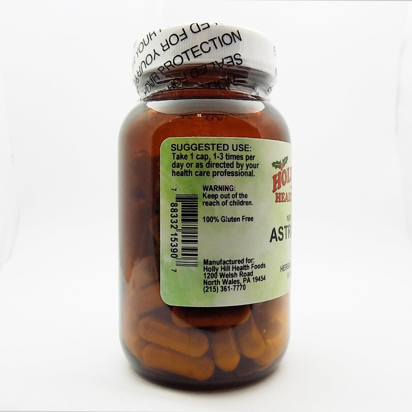 Holly Hill Health Foods 100% Vegetarian Astragalus Capsules 90 Count