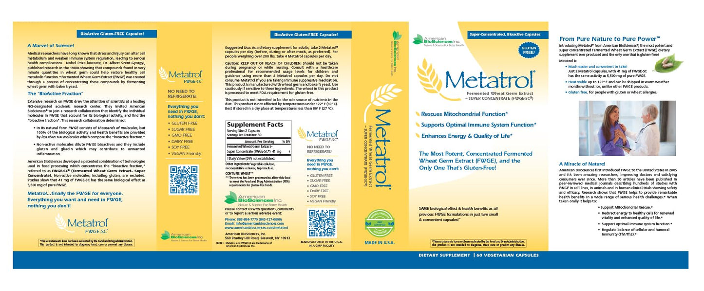 American BioSciences Metatrol Capsules, 120 Count