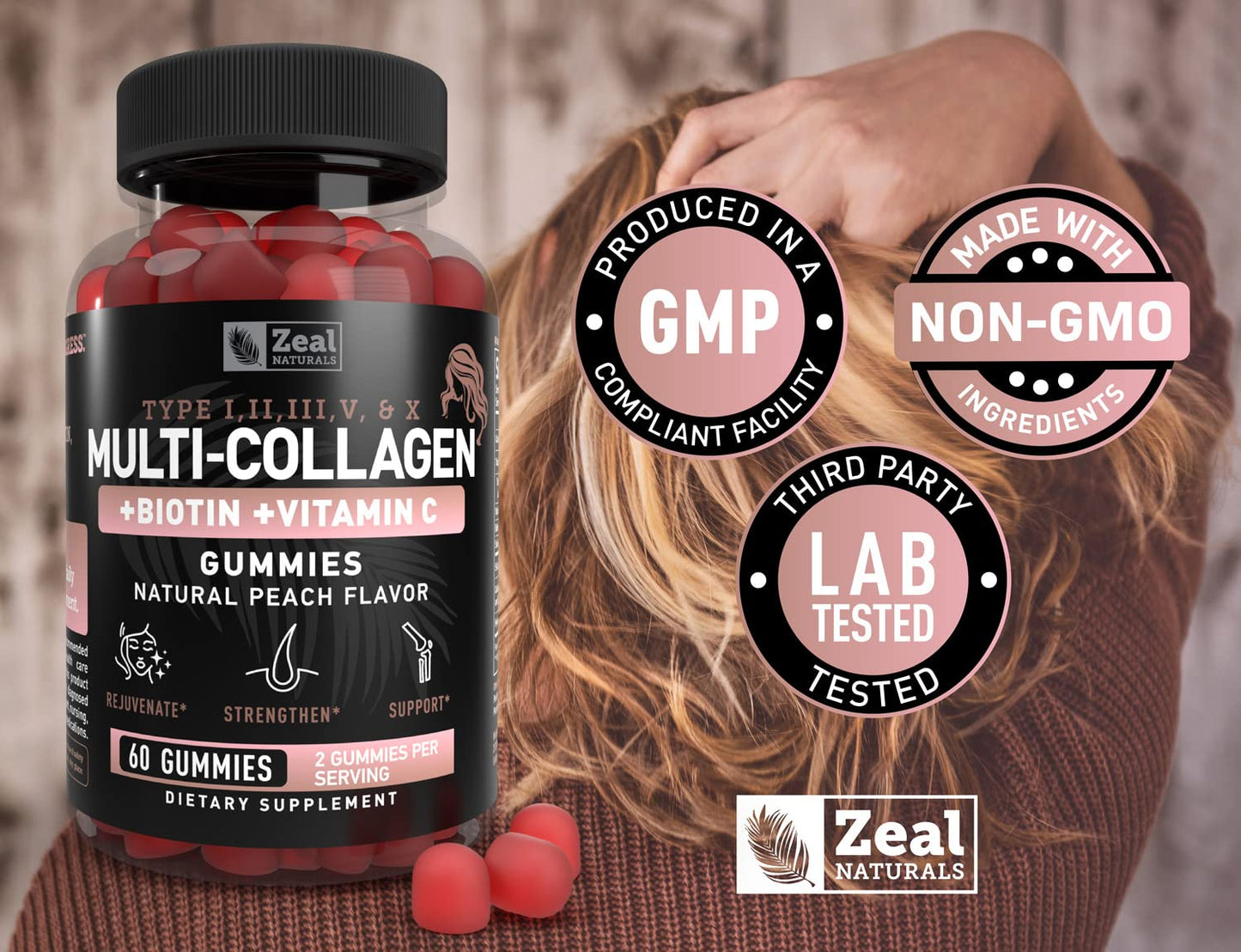 Zeal Naturals Multi Collagen Peptide Gummies 60 Gummies