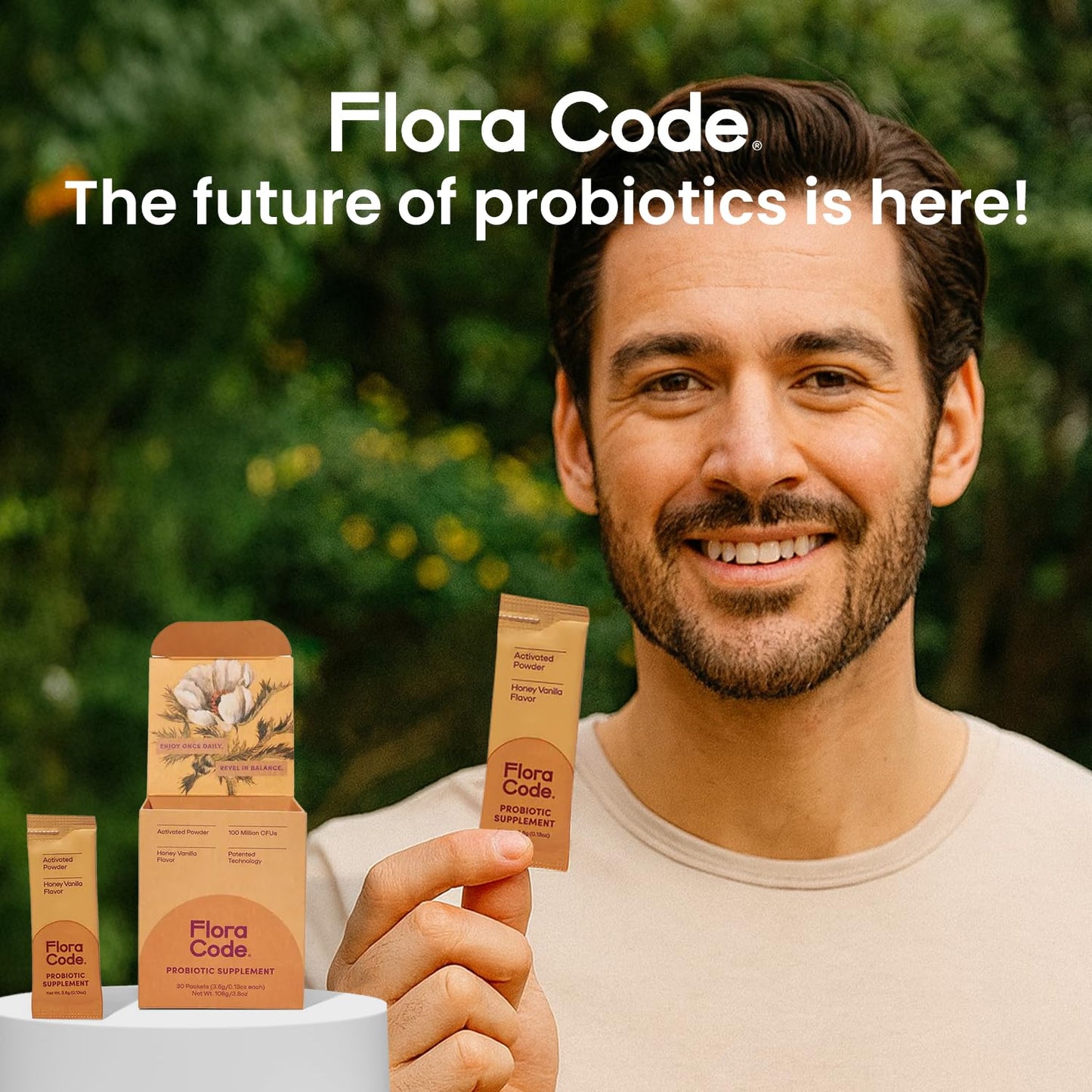 Flora Code Probiotics for Women Honey Vanilla Probiotic Powder, Activated Formula with DE111, 4.01 Ounce