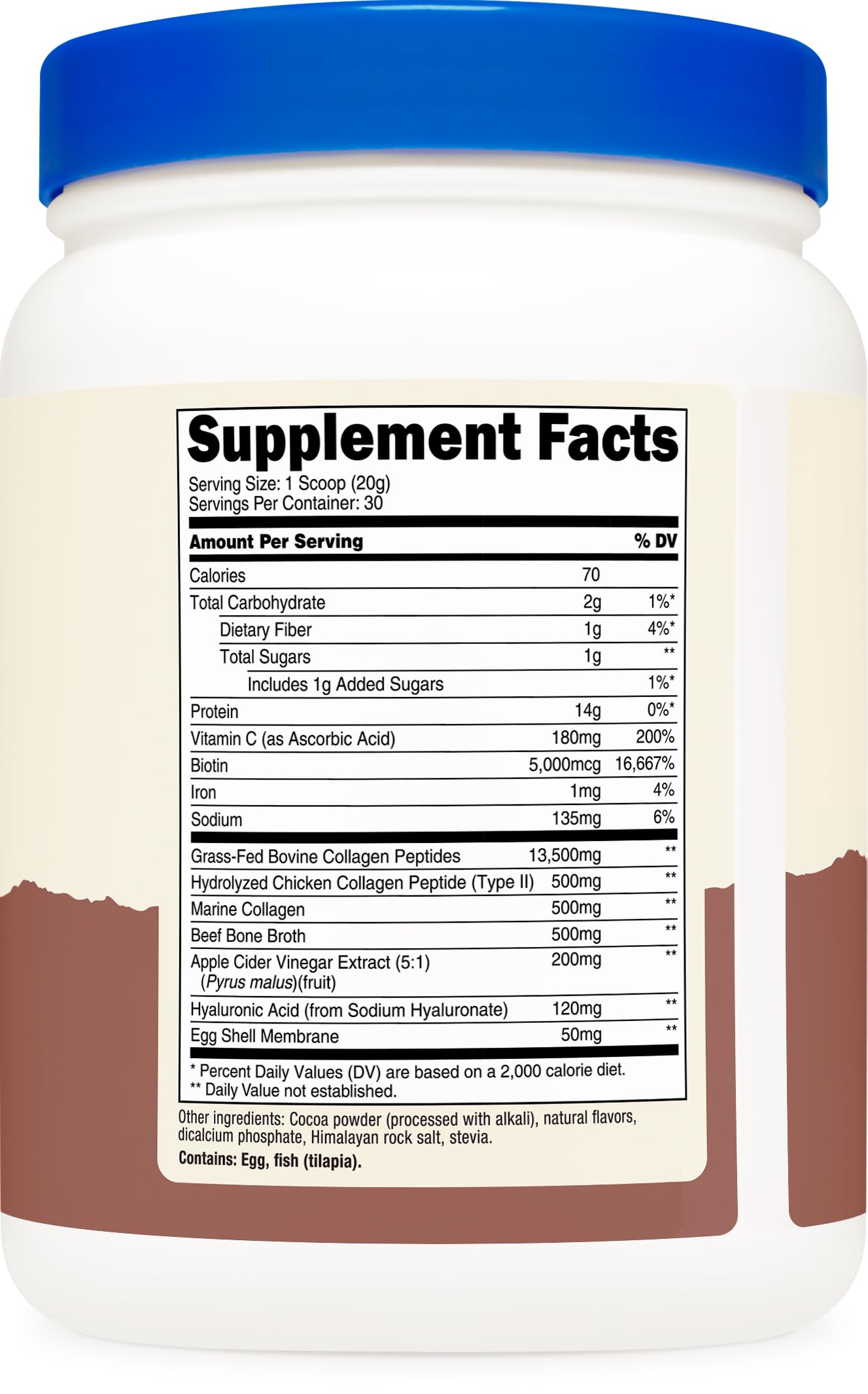 Nutricost Multi Collagen + Beauty & Protein Powder (Milk Chocolate) 21 Servings