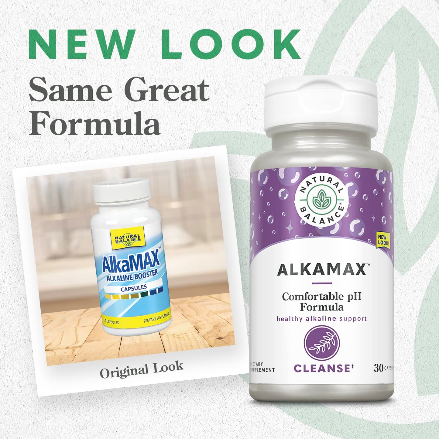 Natural Balance AlkaMAX Comfortable pH Formula Healthy Alkaline Support Supplement Calcium, Magnesium, Potassium, Glycine & DGL 30 Capsules