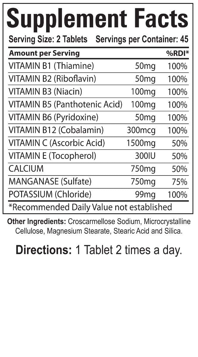 Organic Farms Vitamins Ultra B Complex & Minerals Tablet, 90 Tablets