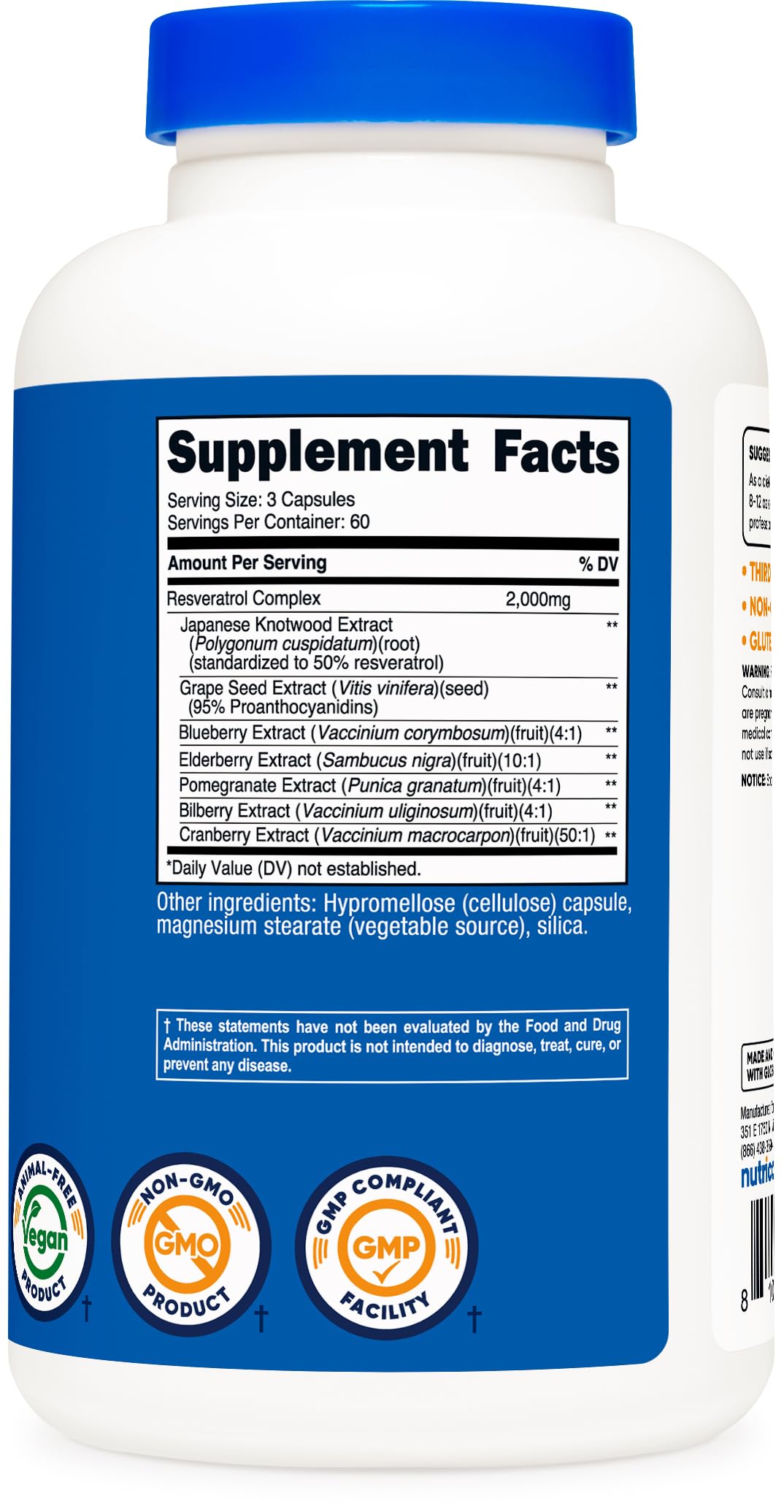 Nutricost Resveratrol Complex (2,000mg) 180 Capsules