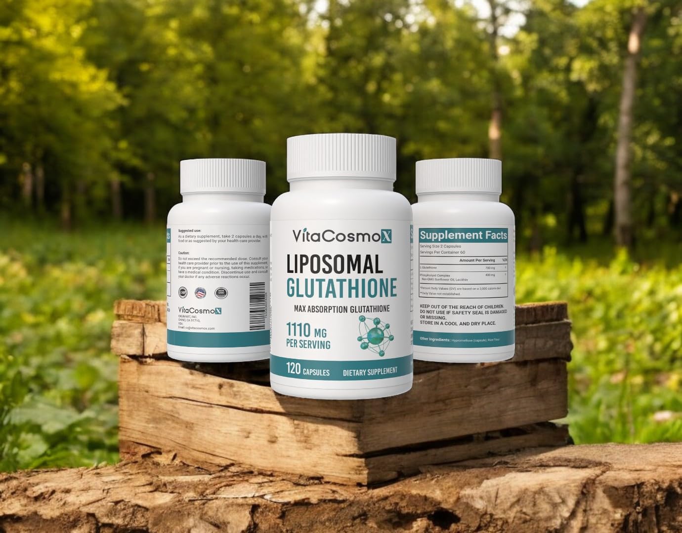 VitaCosmoX Liposomal Glutathione Capsule, 120 Count