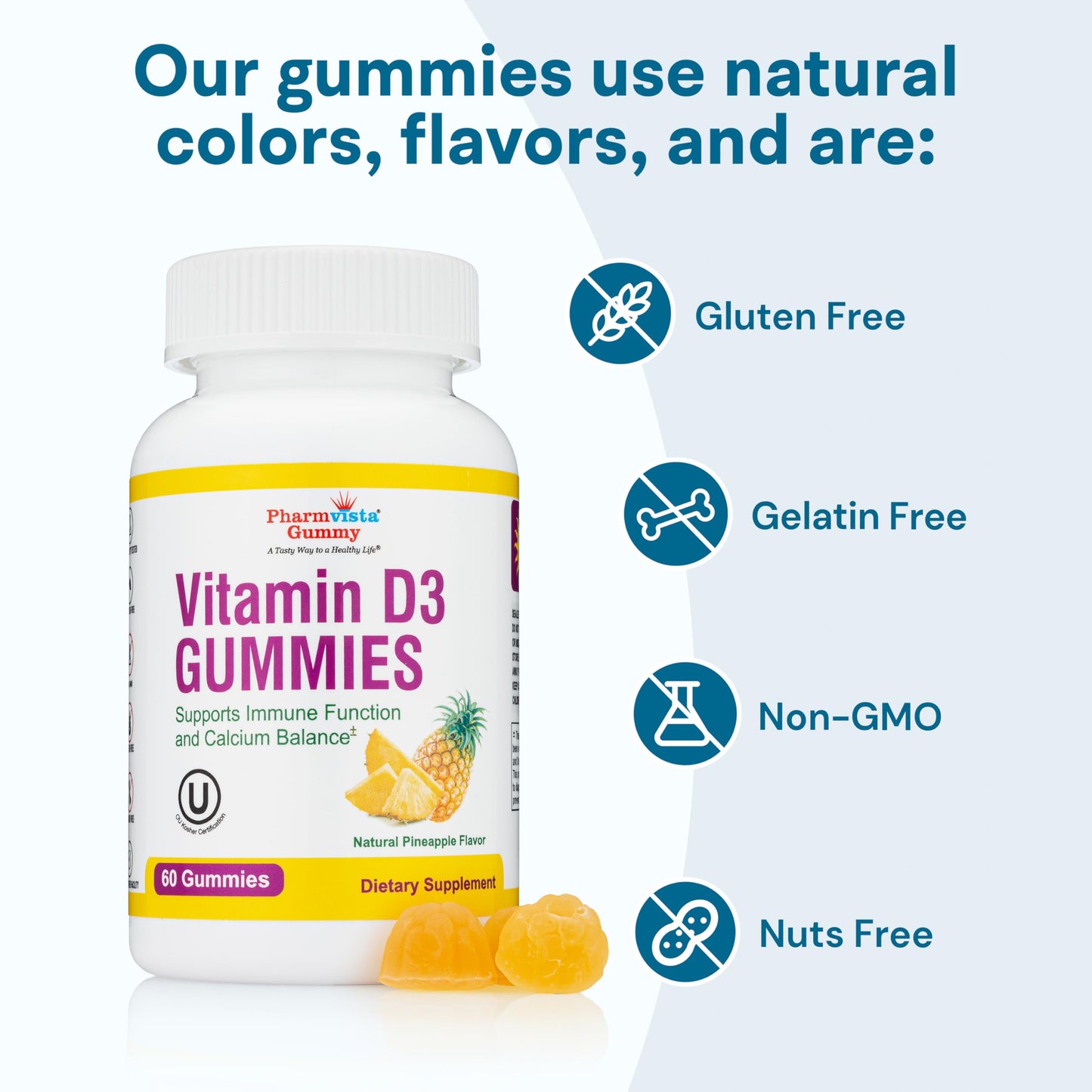 Pharmvista Vitamin D3 Gummies 60 Count