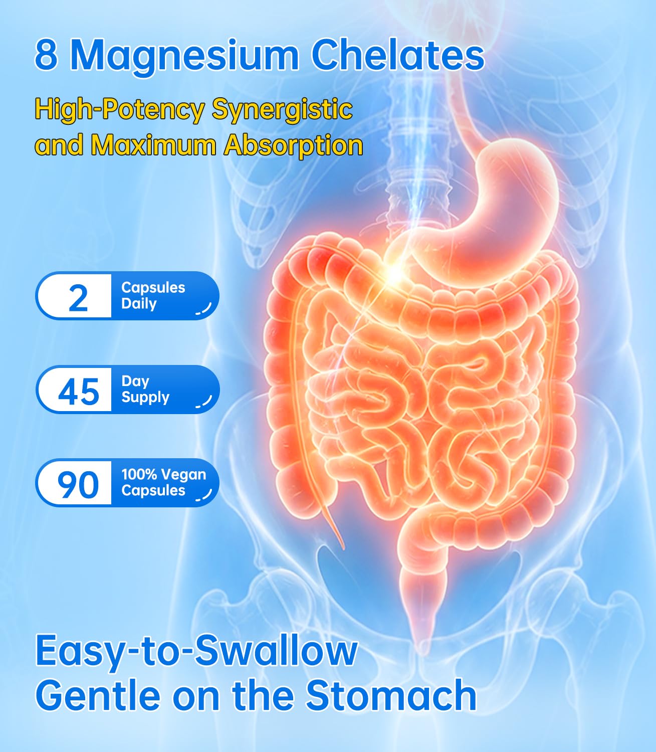 Vigorbite 8-in-1 Magnesium Glycinate Complex Citrate Malate Taurate 1000mg Capsule, 90 Capsules