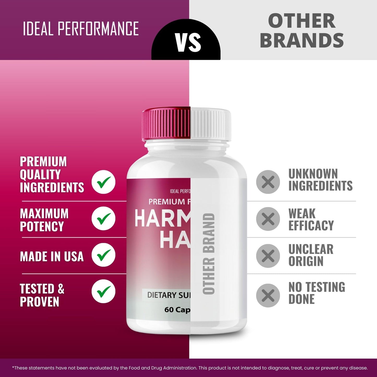 IDEAL PERFORMANCE Harmony Hair Growth Capsules, 60 Capsules