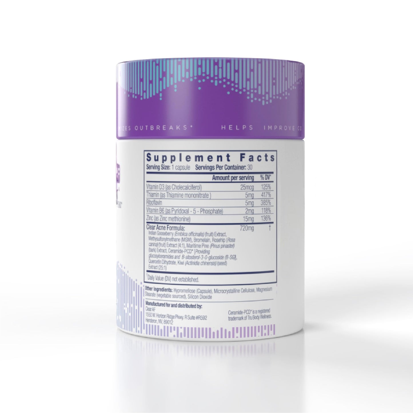 Clear AF Clear Skin Supplement Capsule, 30 Count