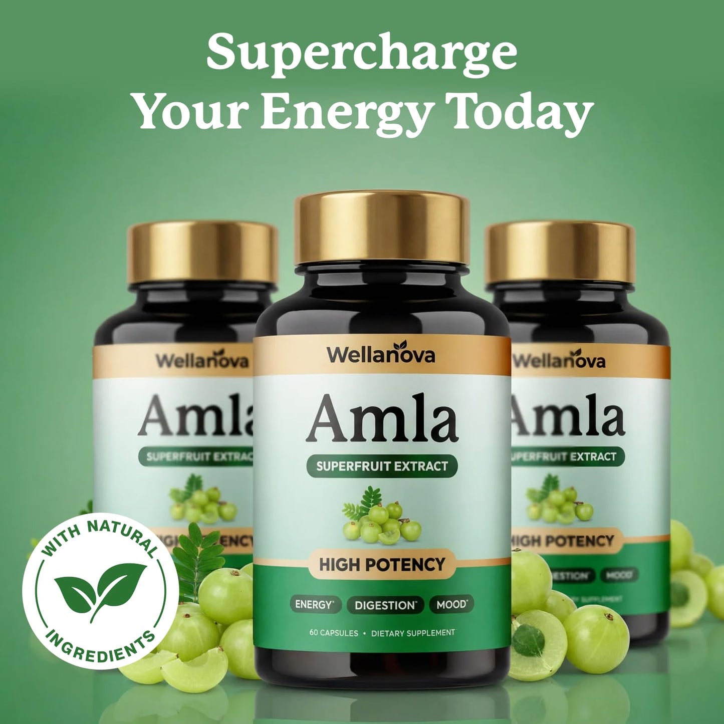 Wellanova Amla Capsules 1000mg, 60 Count