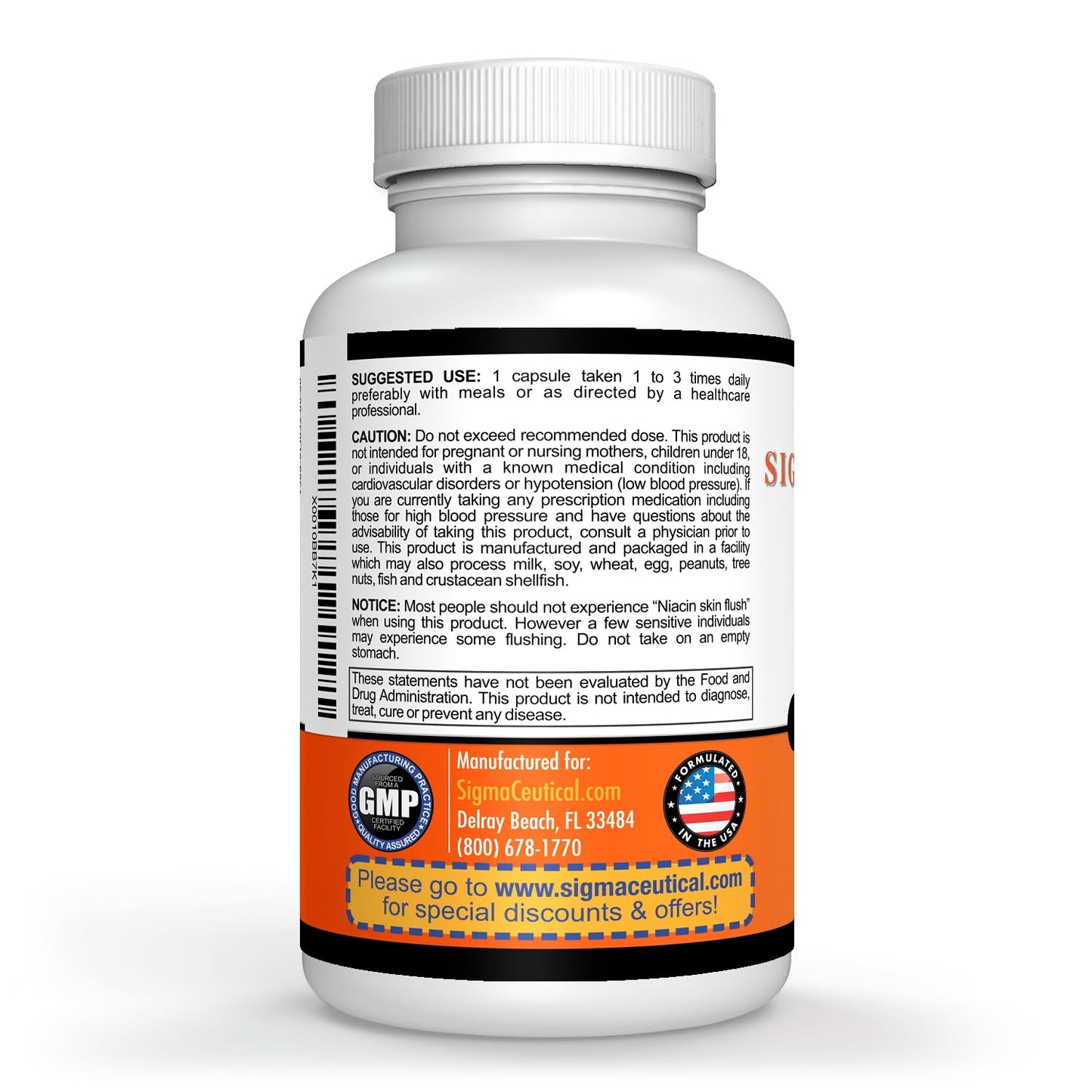 Sigmaceutical Hawthorn Extract Supplement, Olive Leaf Supplement, Garlic Extract Supplement & Hibiscus Supplement Capsules 90 Count