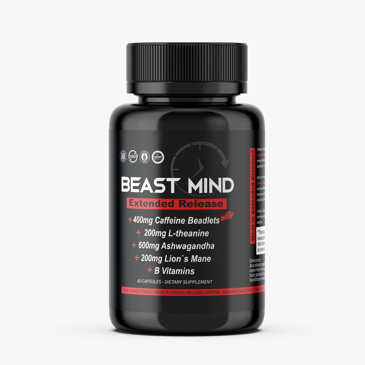 Beast Mind Extended Release Extreme Energy Pills Capsules 60 Count