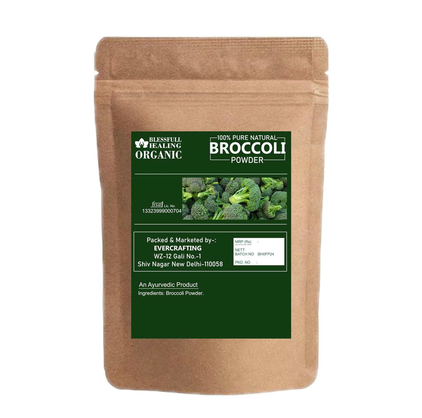 Blessfull Healing Organic Broccoli Powder, Pack of 2, 200 g