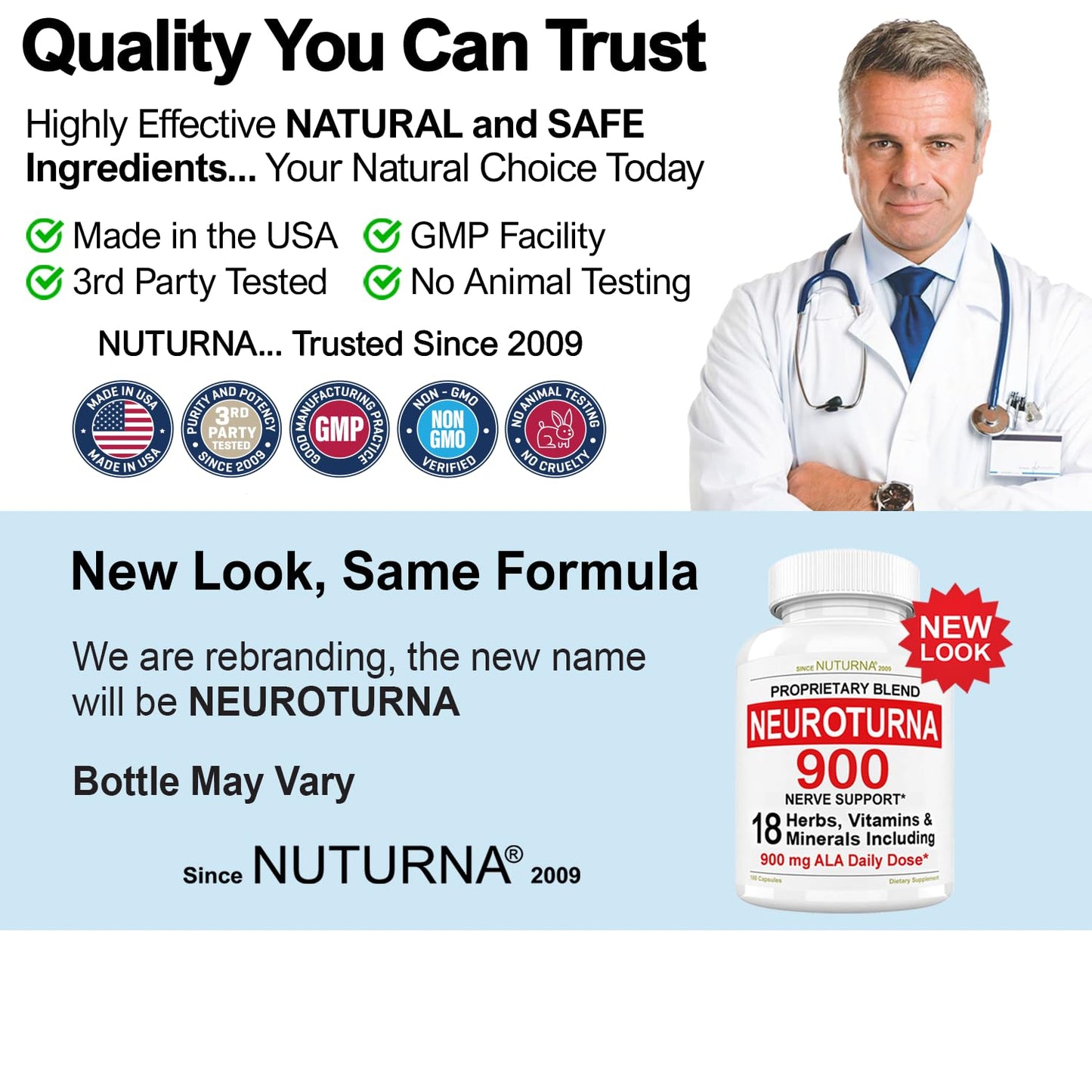Nuturna Neuroturna Alpha Lipoic Acid Support Supplement 900 mg - 180 Capsules
