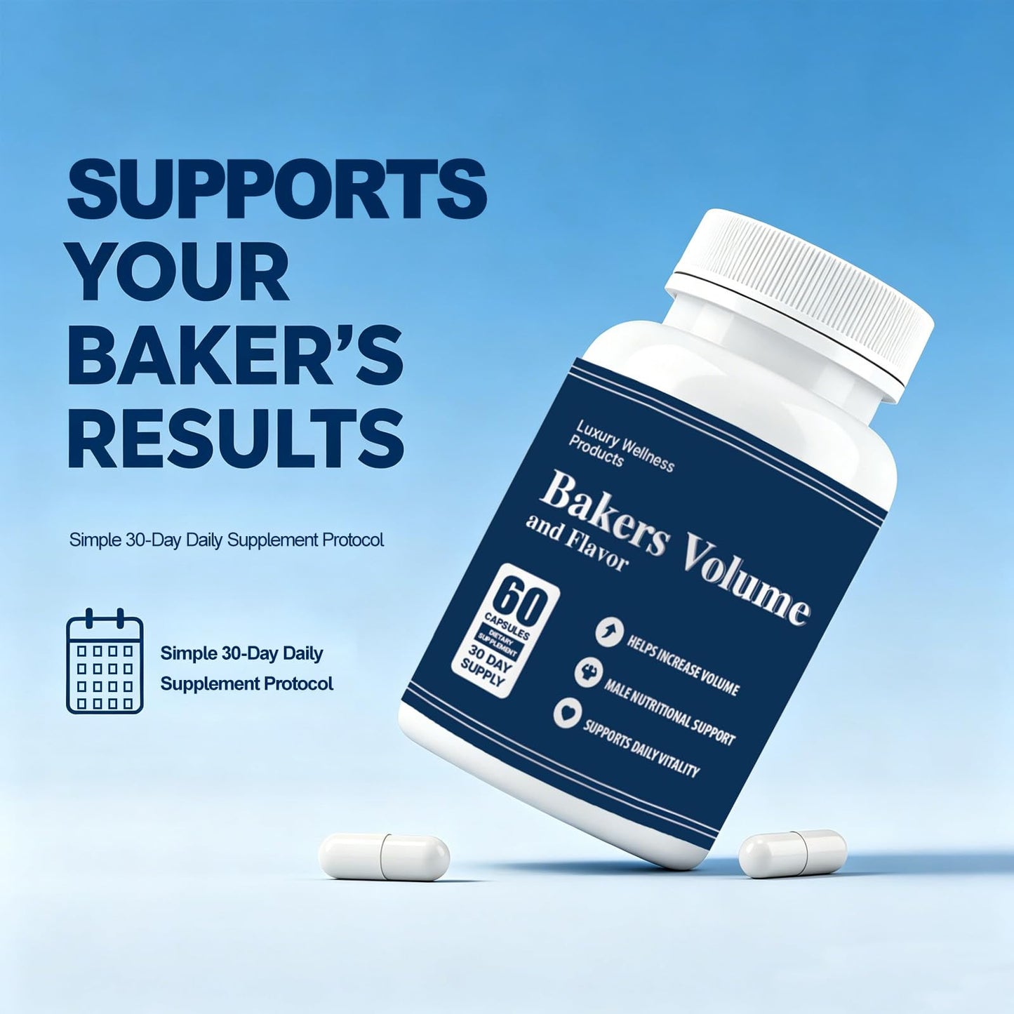 Bakers Volume and Flavor Enhancer Semen Capsules, 60 Capsules