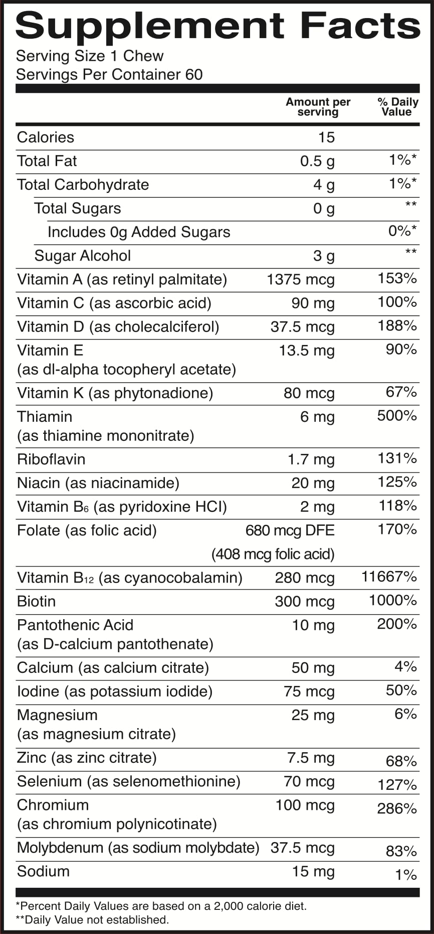 BariatricPal Iron-Free Multivitamin Soft Chew 60 Count