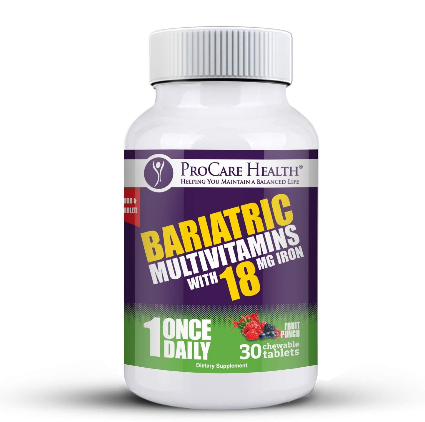 ProCare Health Bariatric Chewable Multivitamin with Iron 18mg, 30 Tablets