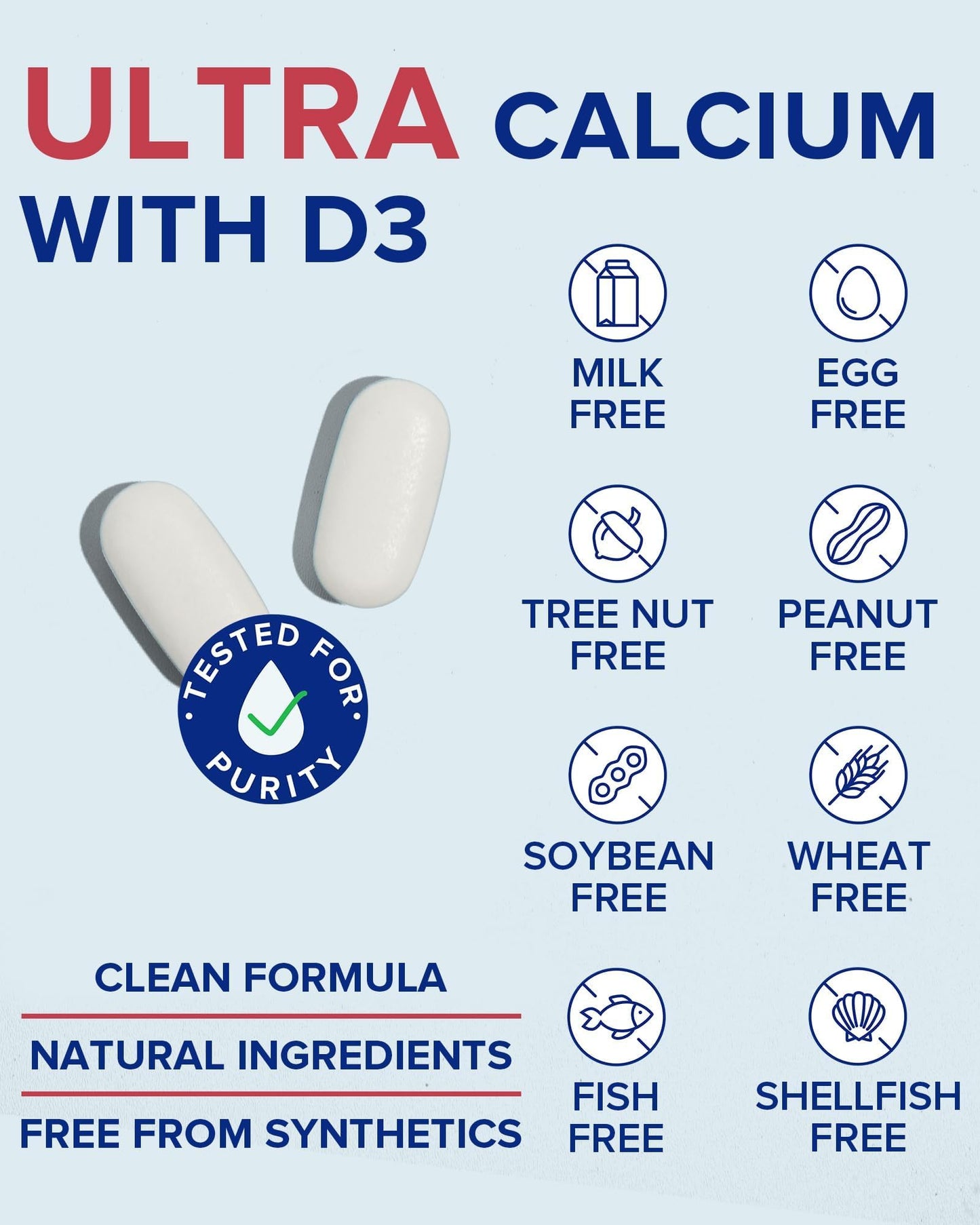 Terranics Calcium 1200 mg with Vitamin D3, High Absorption Calcium Supplement for Women and Men, Supports Bone, Teeth & Immune Health, Easy-to-Swallow Coated Tablets, 120 Count