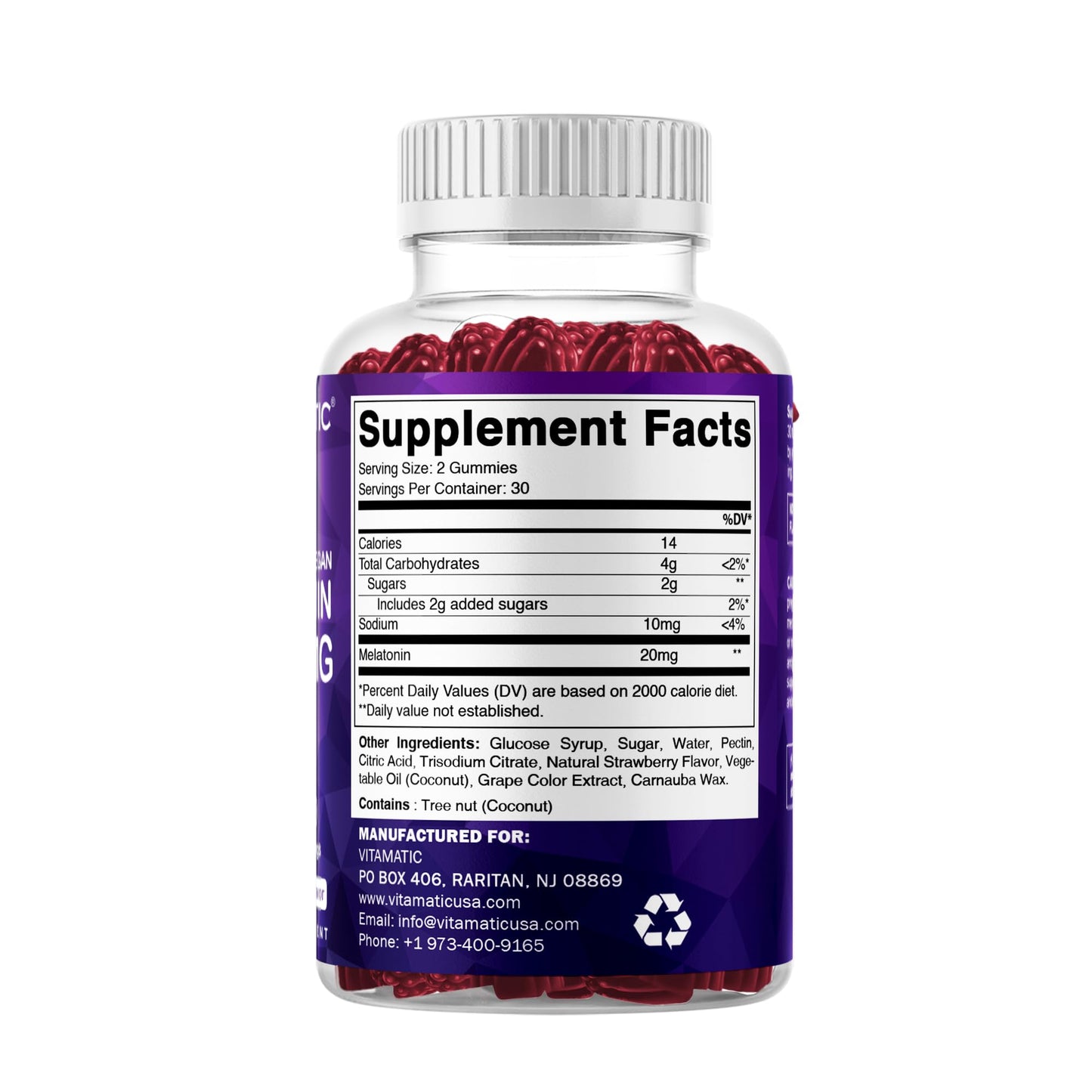 Vitamatic Melatonin 20 mg Gummies 60 Count