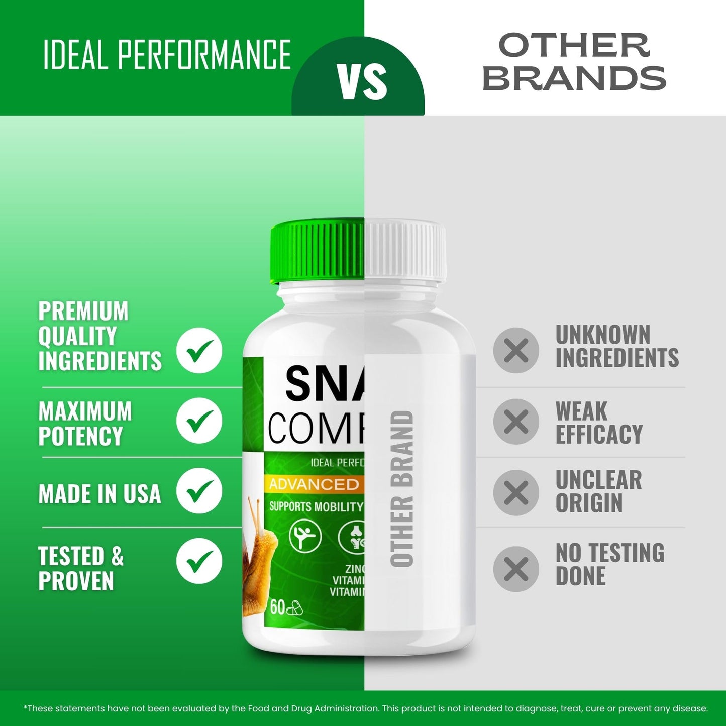 IDEAL PERFORMANCE Snail Complex Capsules 180 Count