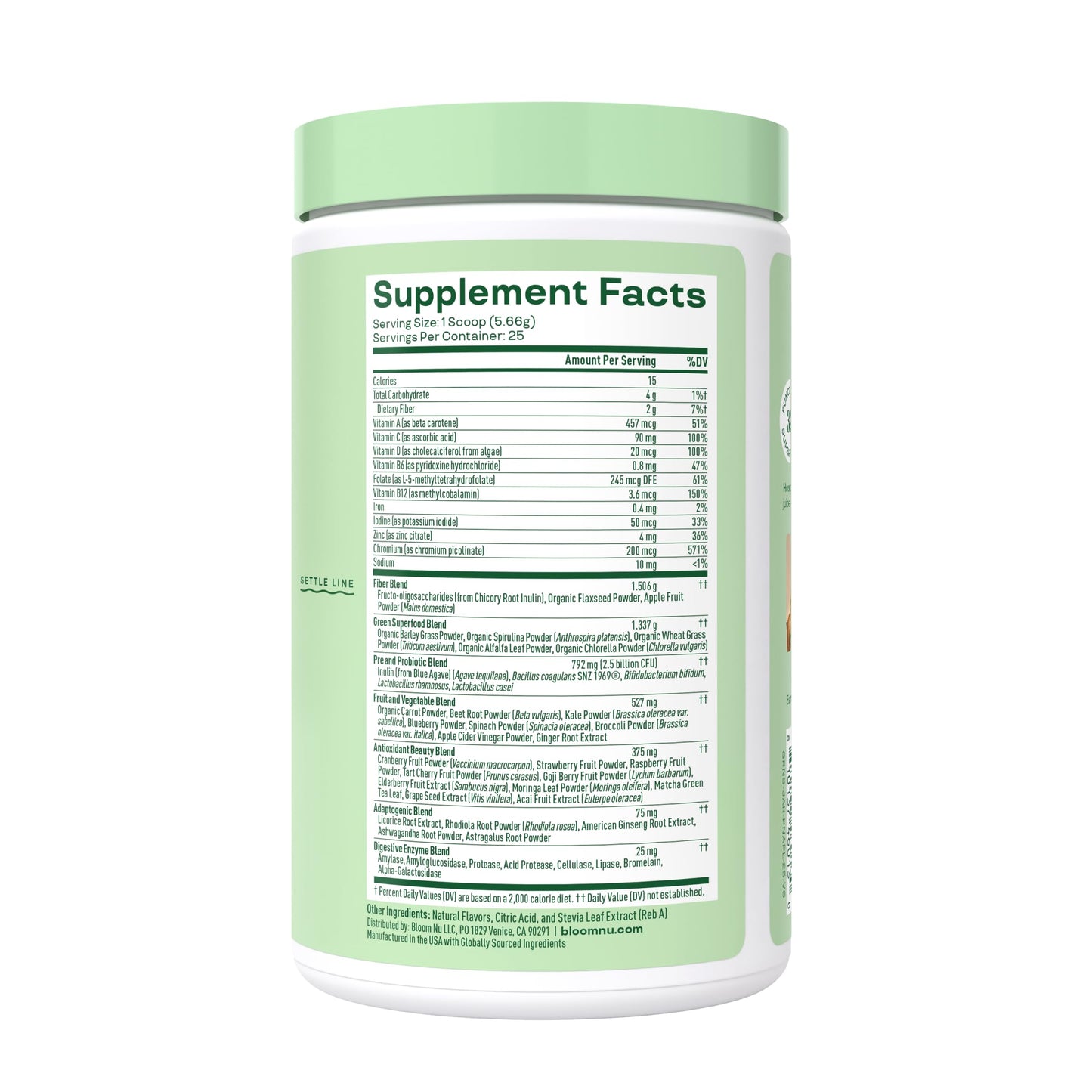 Bloom Nutrition Superfood Greens Powder, 25 Servings
