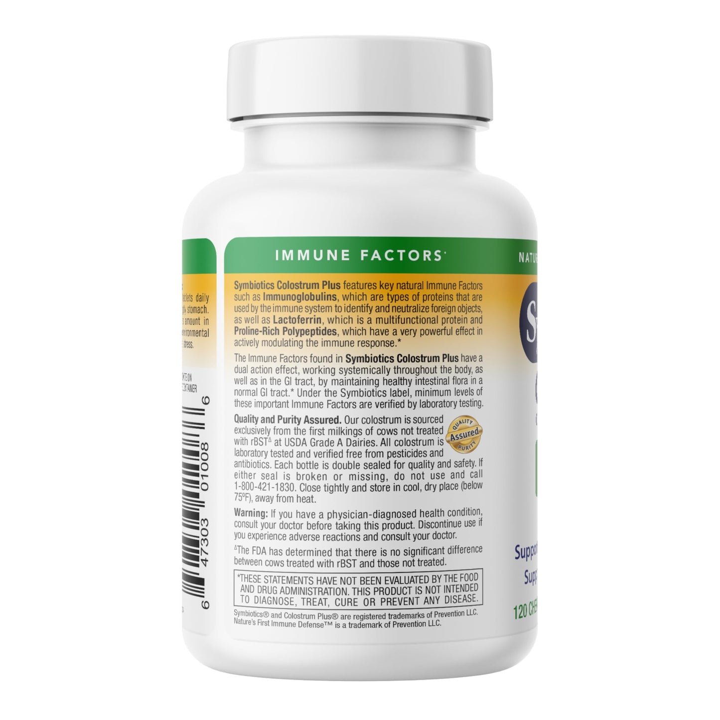 Symbiotics Naturade Colostrum Chewable Tablets 120 Count