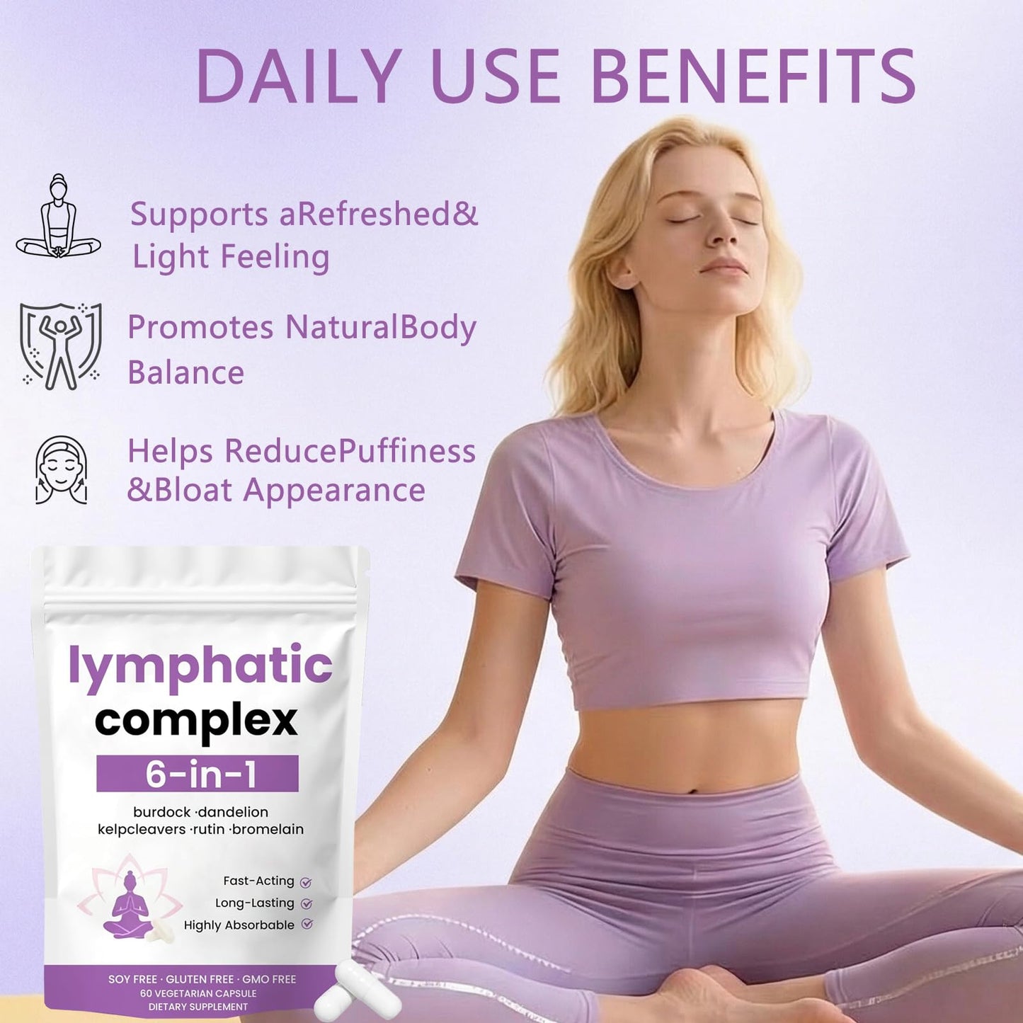 xsaucy Lymphatic Complex 6 in 1 Capsules, 60 Count