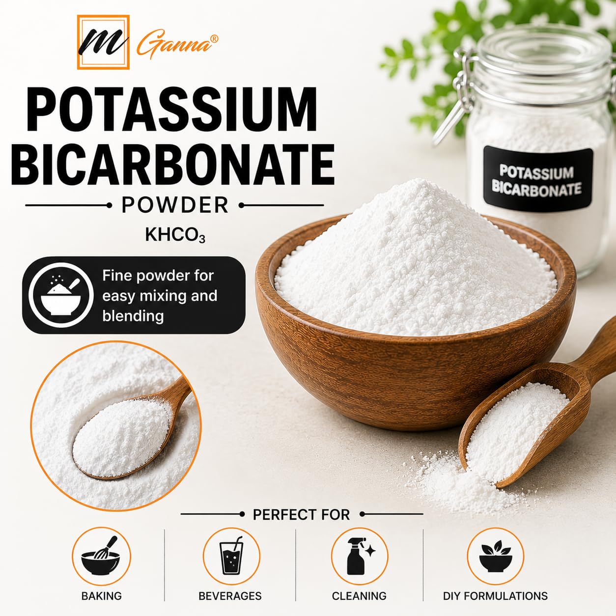 mGanna Potassium Bicarbonate Powder, 8 oz