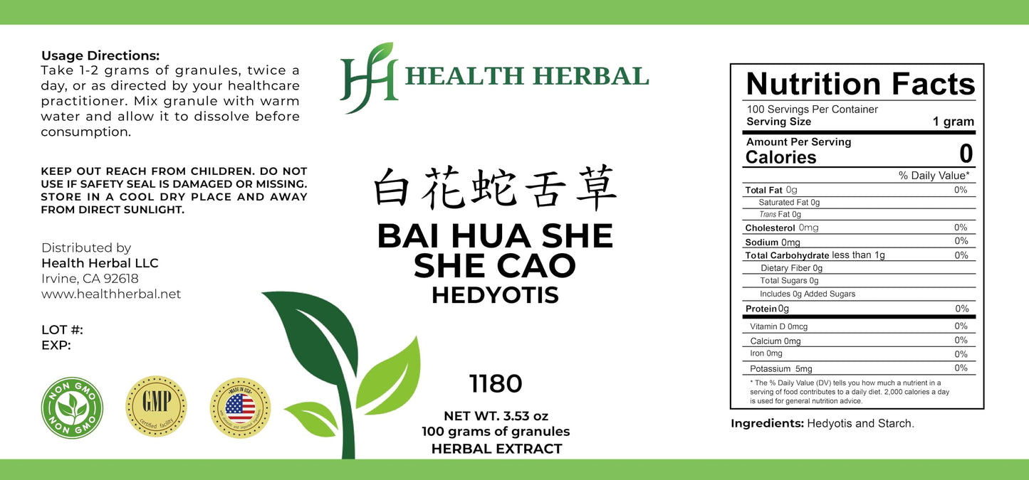 Health Herbal Bai Hua She She Cao/Hedyotis Powder 3.53 oz