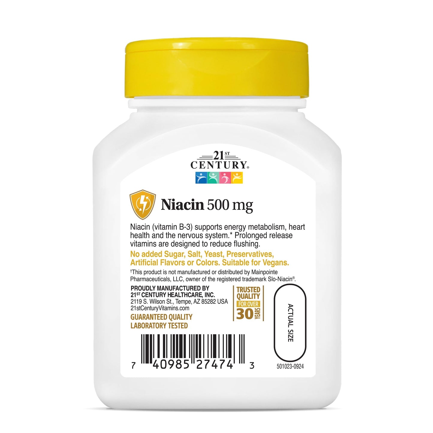 21st Century Niacin 500mg Prolonged Release Tablets, 100 Tablets