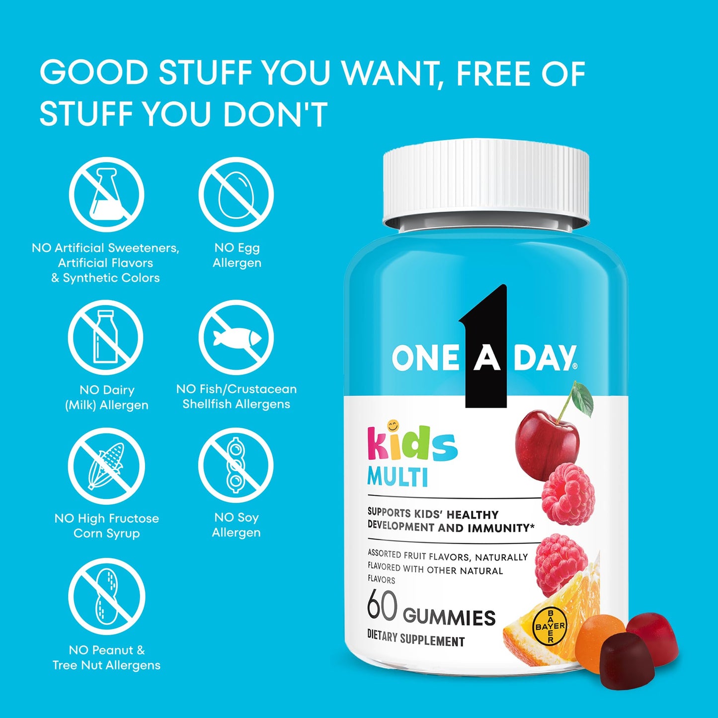 ONE A DAY Kids Multivitamin Gummies 60 Count