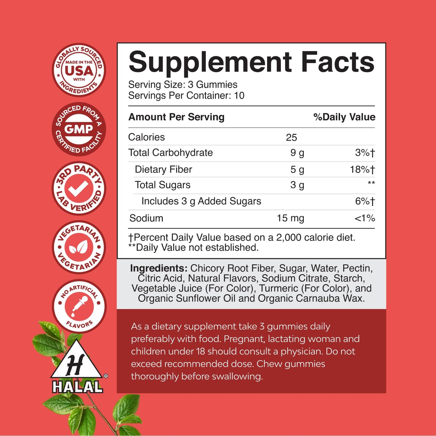 Natures Craft Prebiotic Fiber Gummies for Adults 30 Count