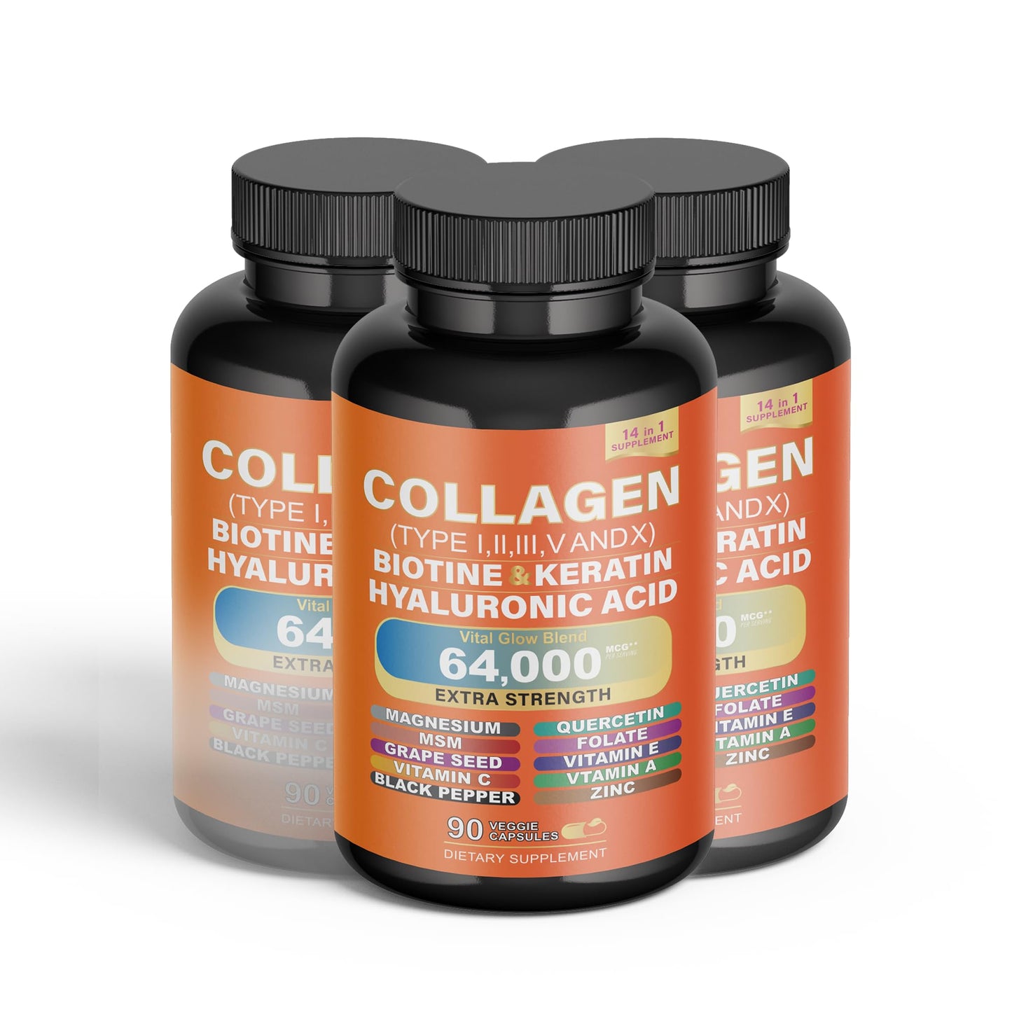 Willbin Multi Vital Collagen Peptides Capsules 60 Count